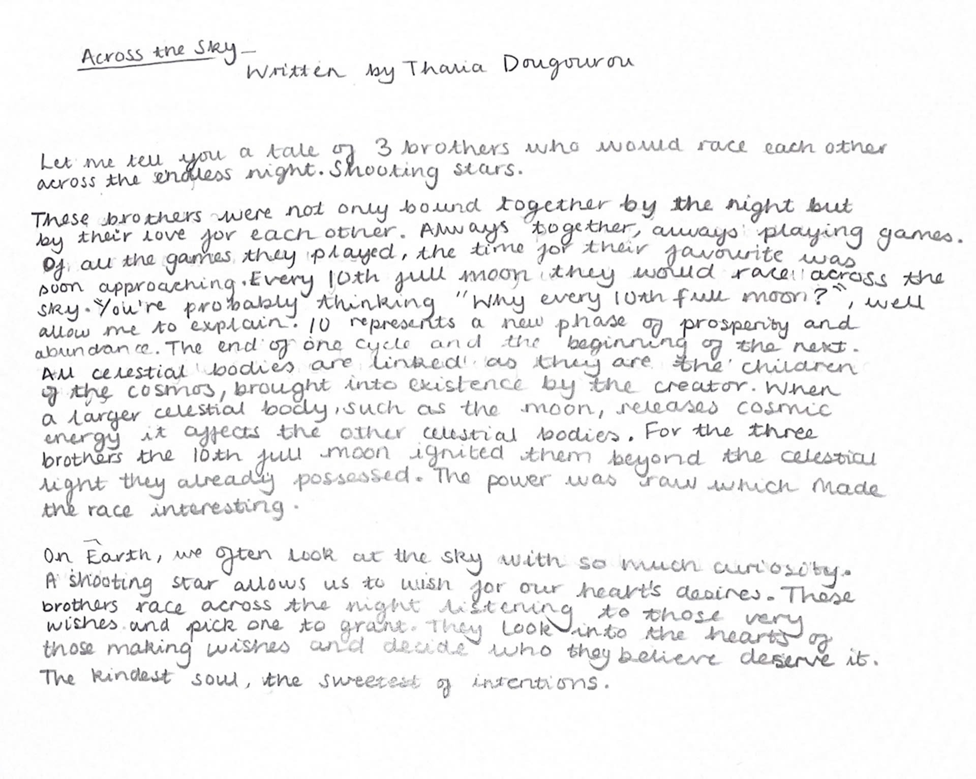Handwritten short story 