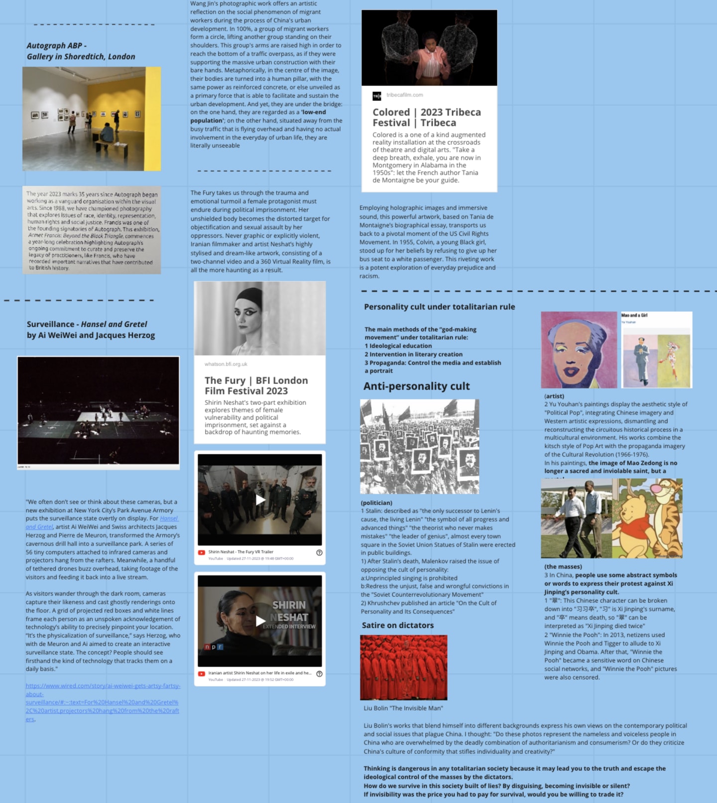 Team reference list from the Social Imbalance shared Miro Board, continued.