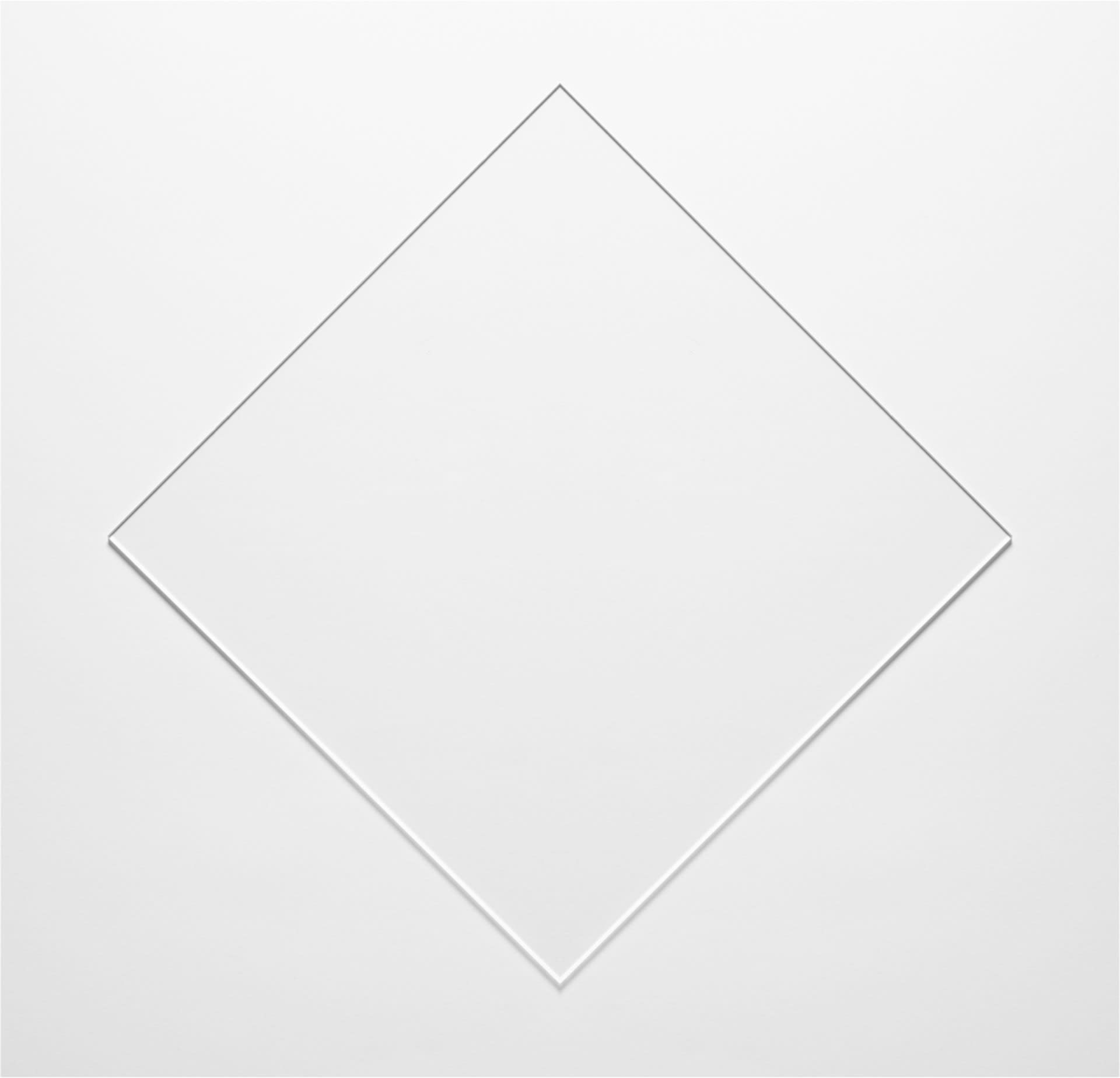 Mirrored acrylic triangles on white background