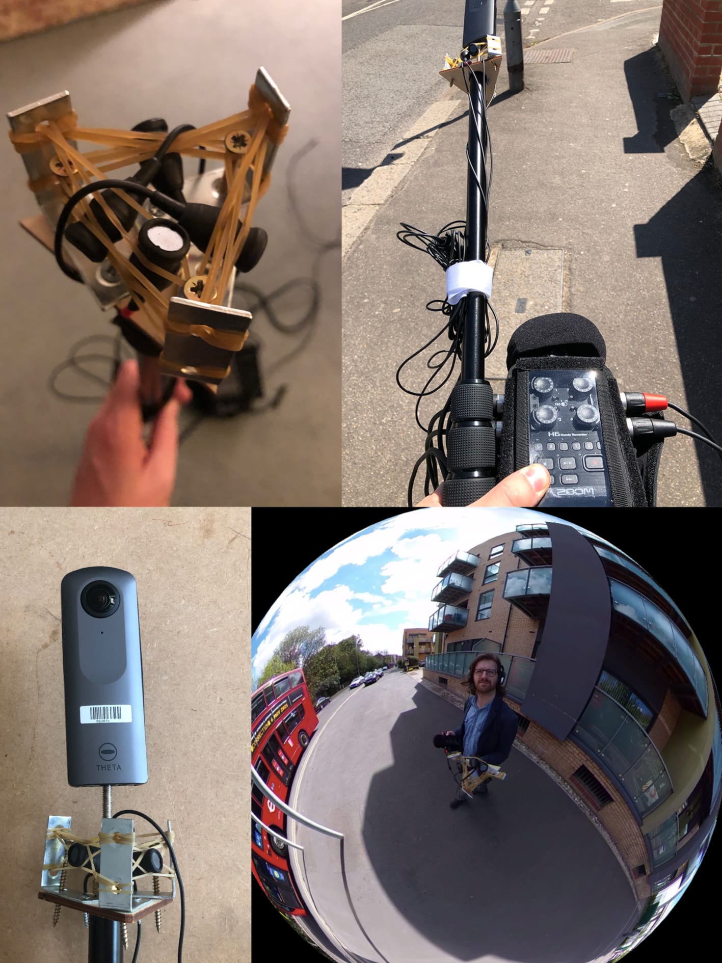 VR inspired Ambisonic sensor with 360 Camera attachment