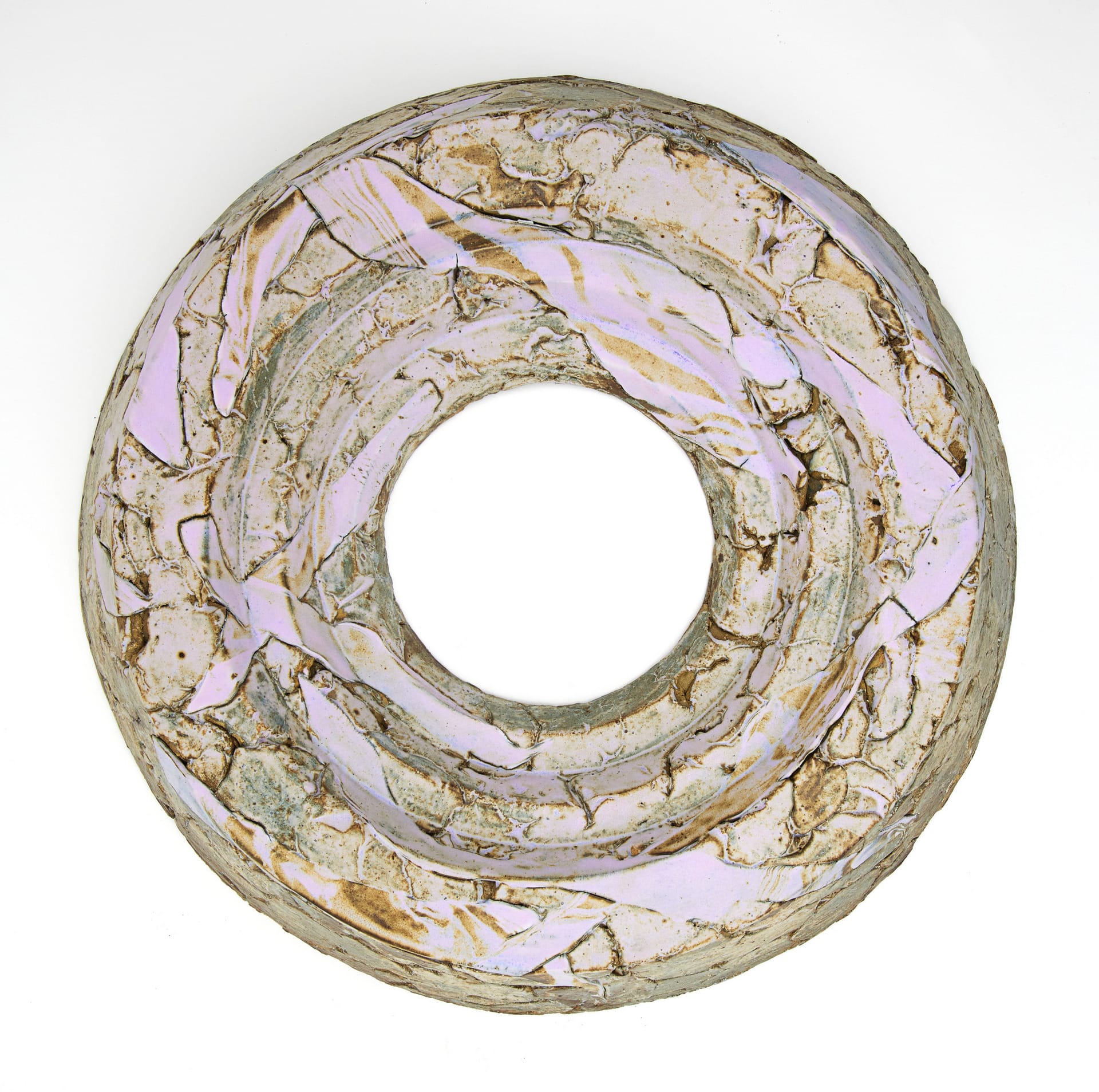 Organic Circular form in pastel pinks, purples and browns
