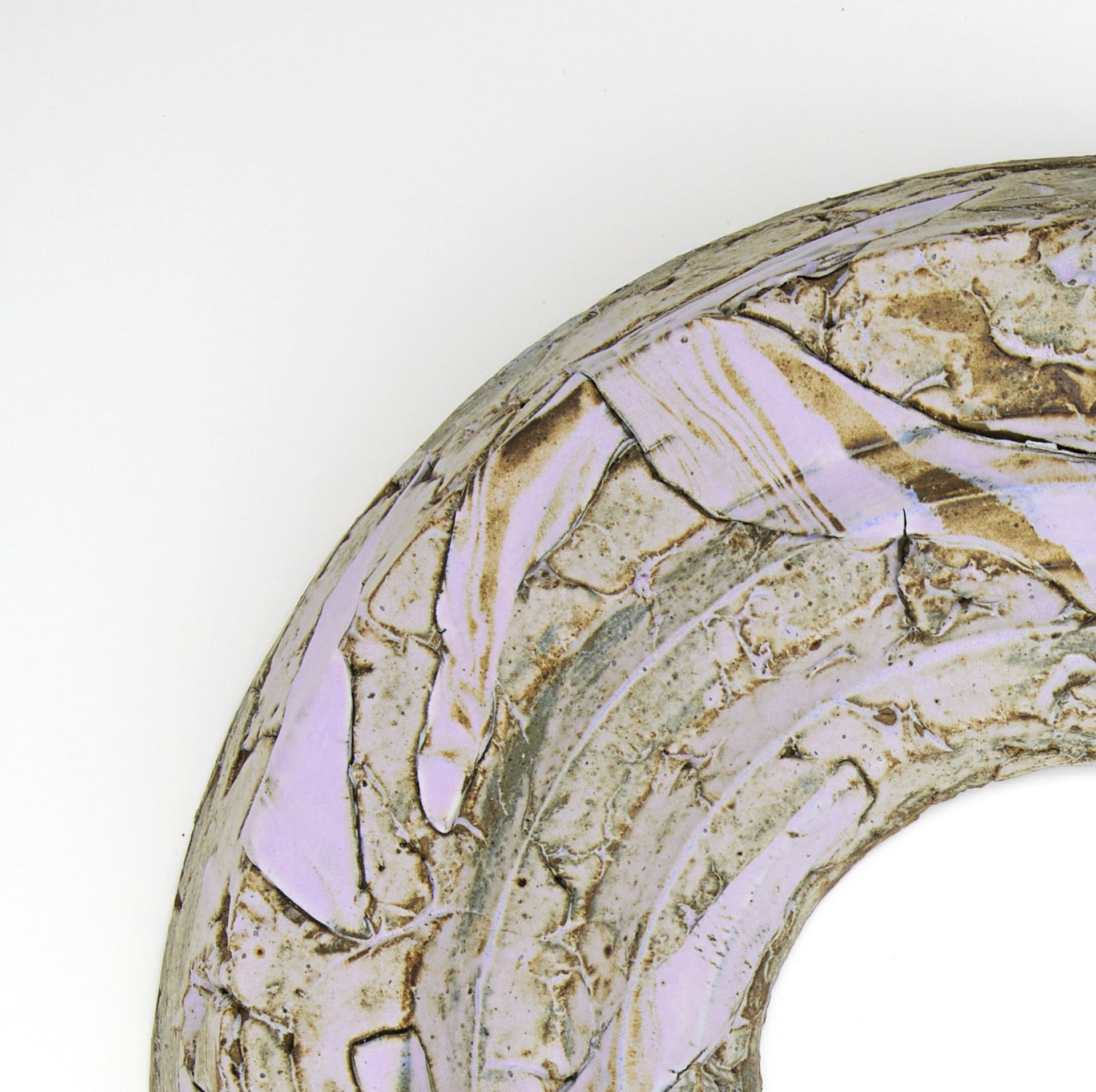 Organic Circular form in pastel pinks, purples and browns, Detail