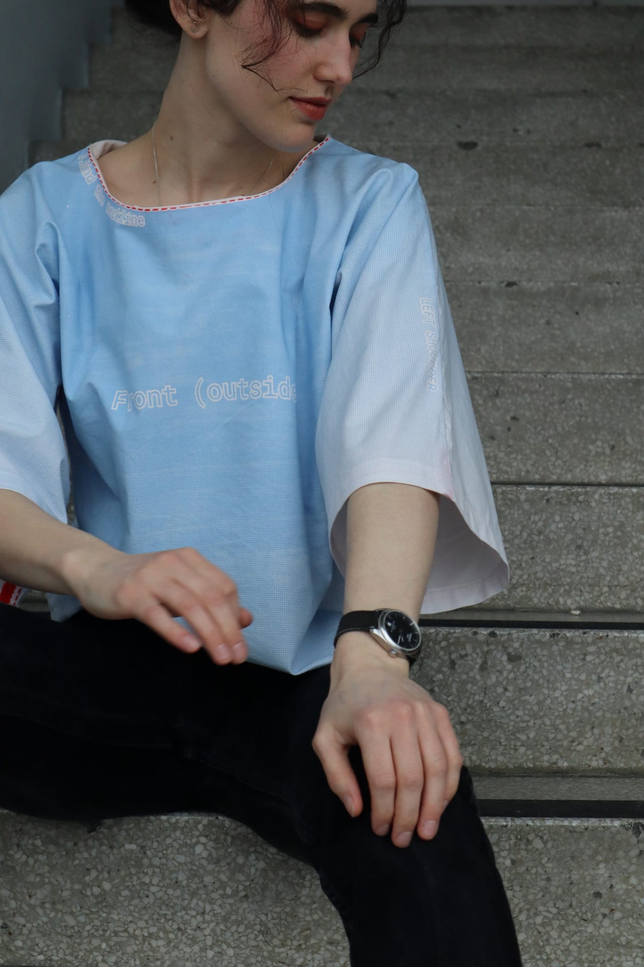 Front of Re-Sewed Shirt