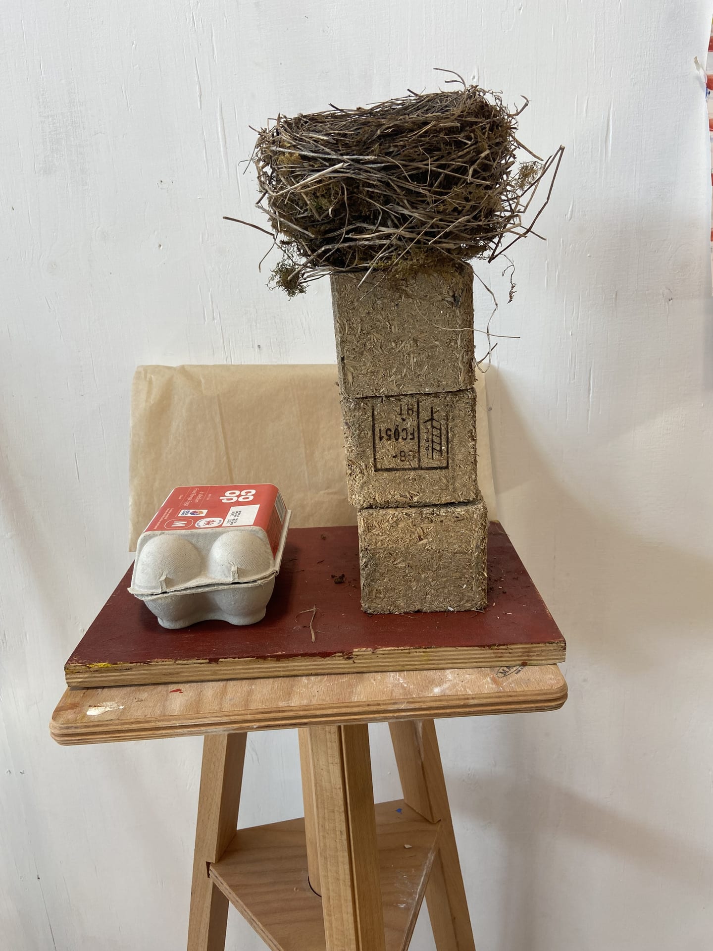 nest, box, tissue, condensed wood, paint