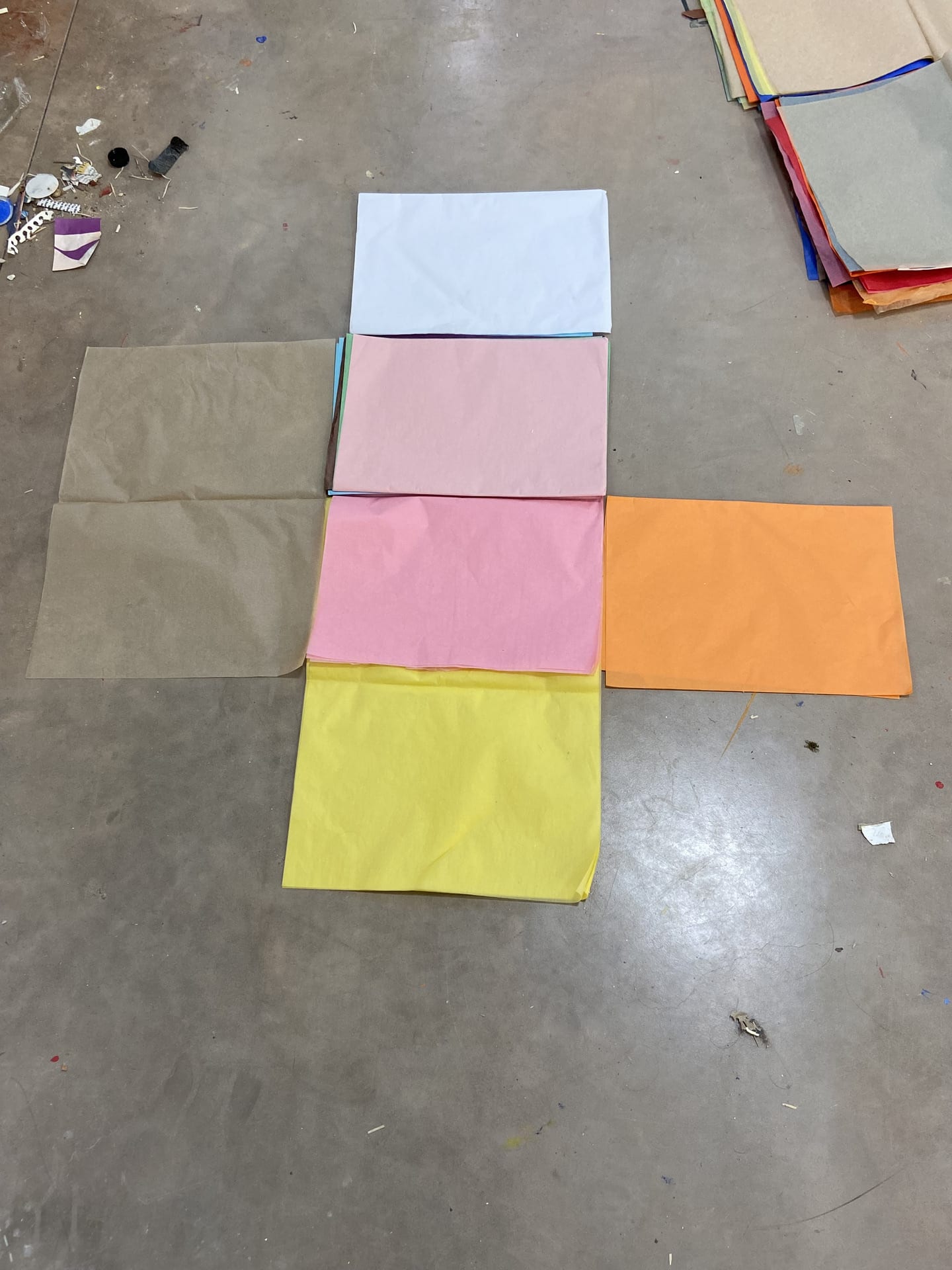 tissue paper and floor