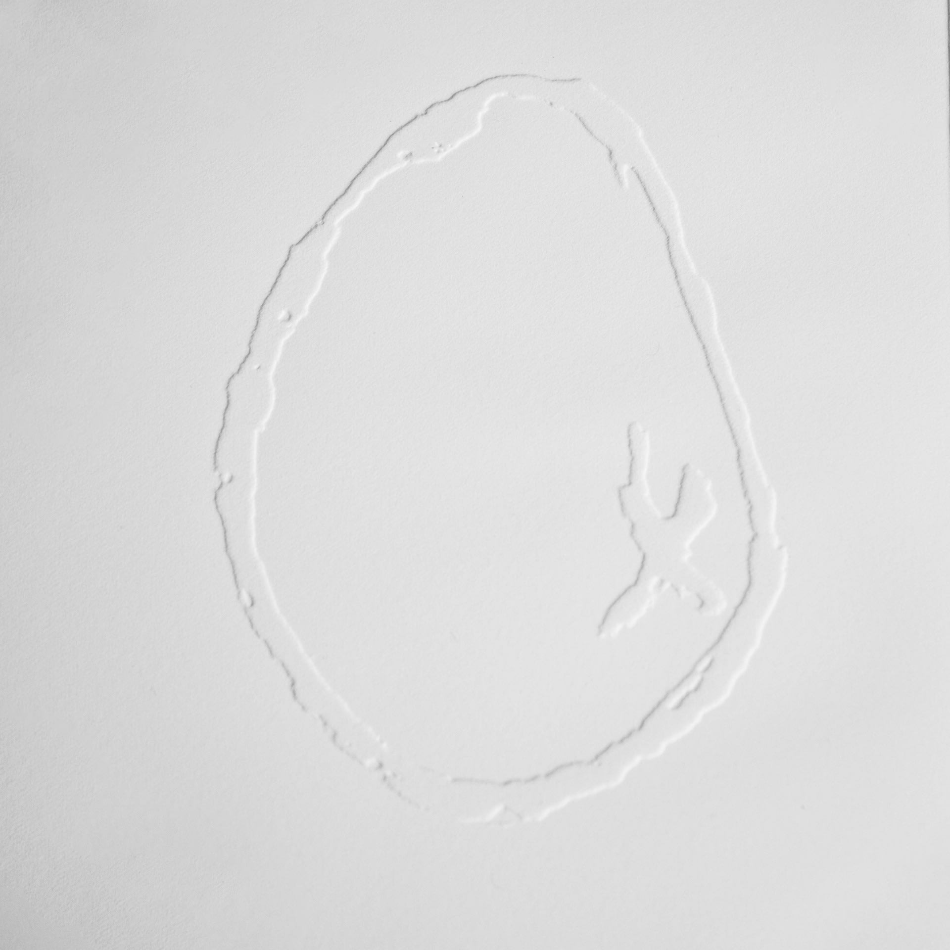 'Sirius B'- image from the series 'Sirius'. Embossed white print of 'Sirius B ' orbiting.