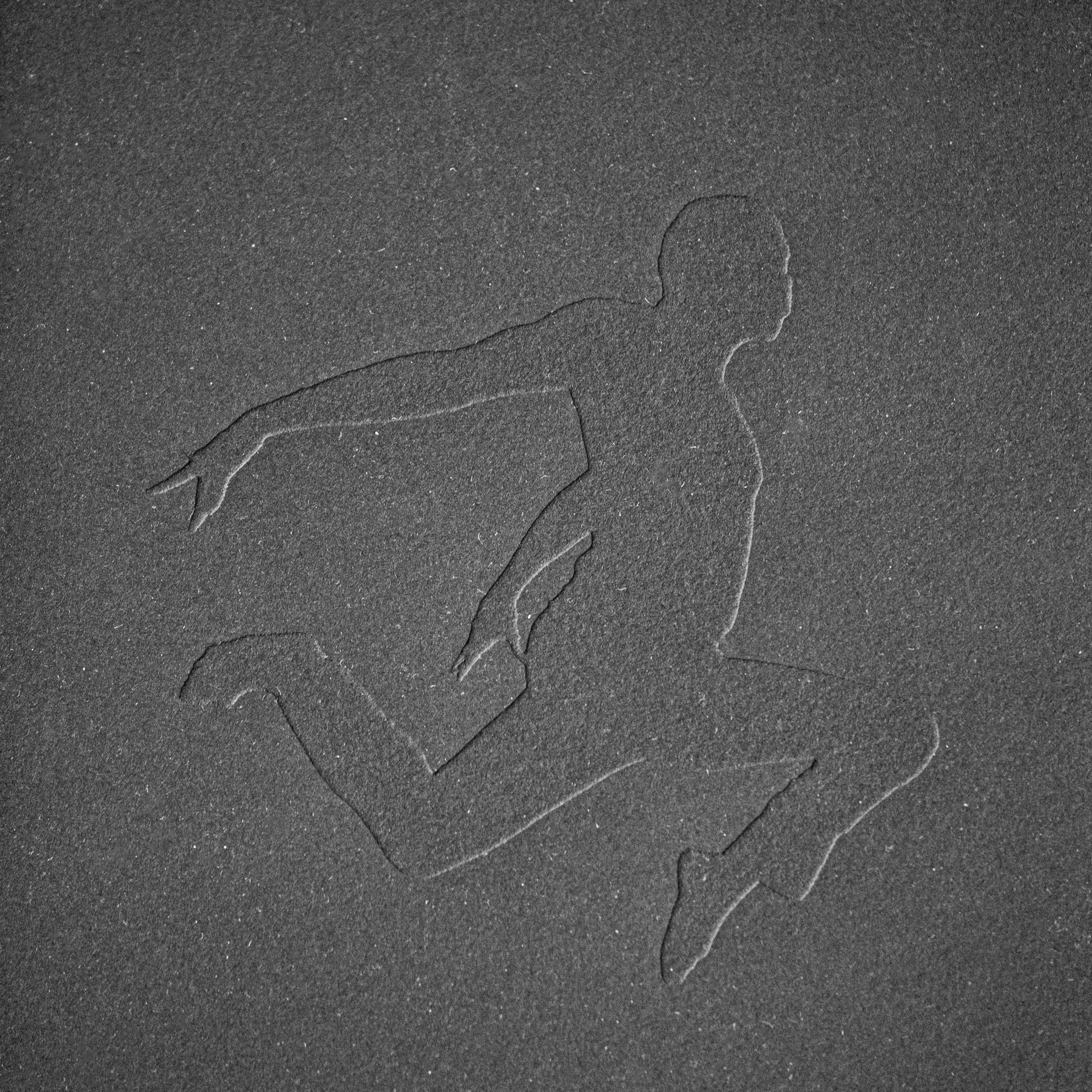 'Dama's Jump'- image from the series 'Sirius'. Embossed black print of 'Dama's Jump", symbol of the Dama dance