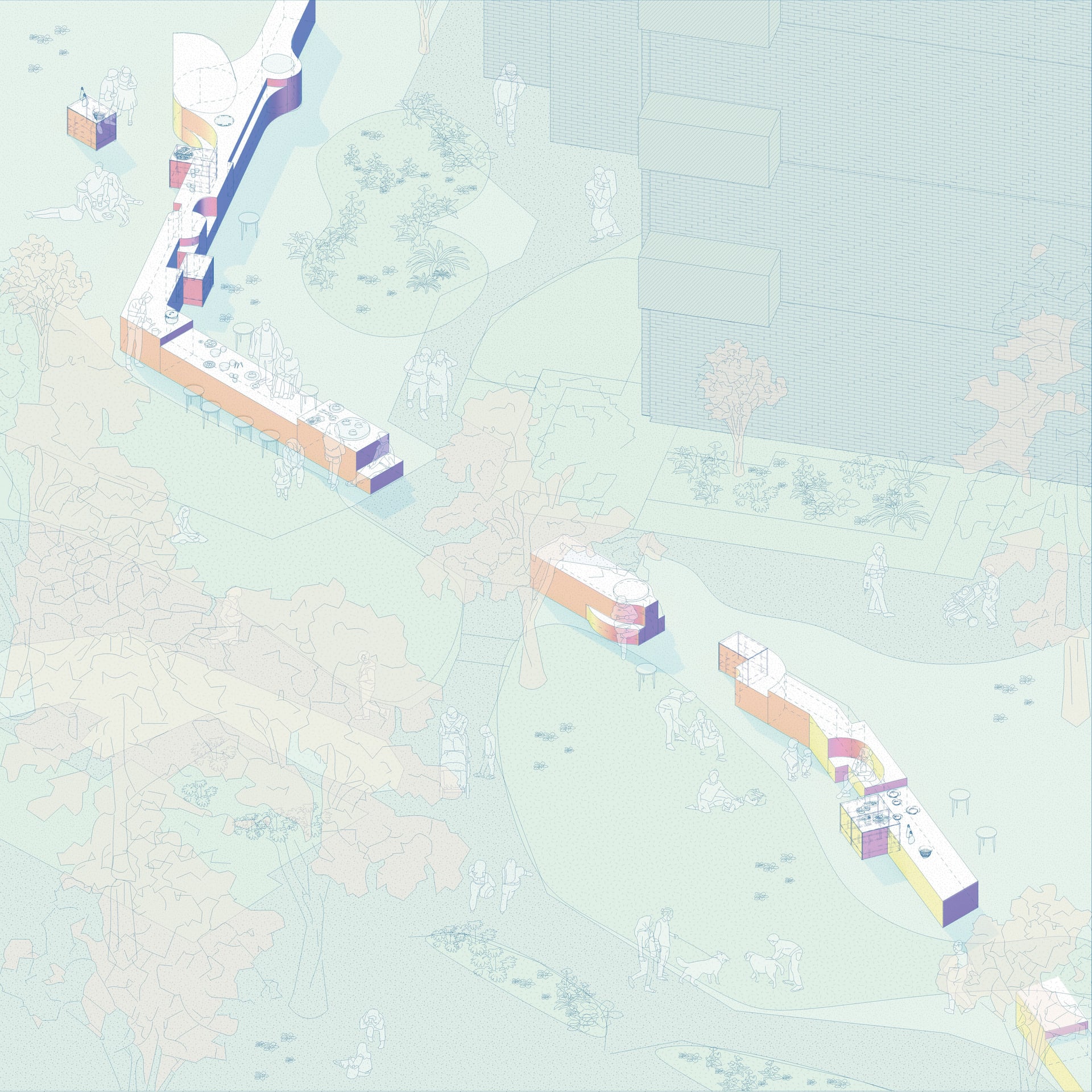 landscape isometric drawing