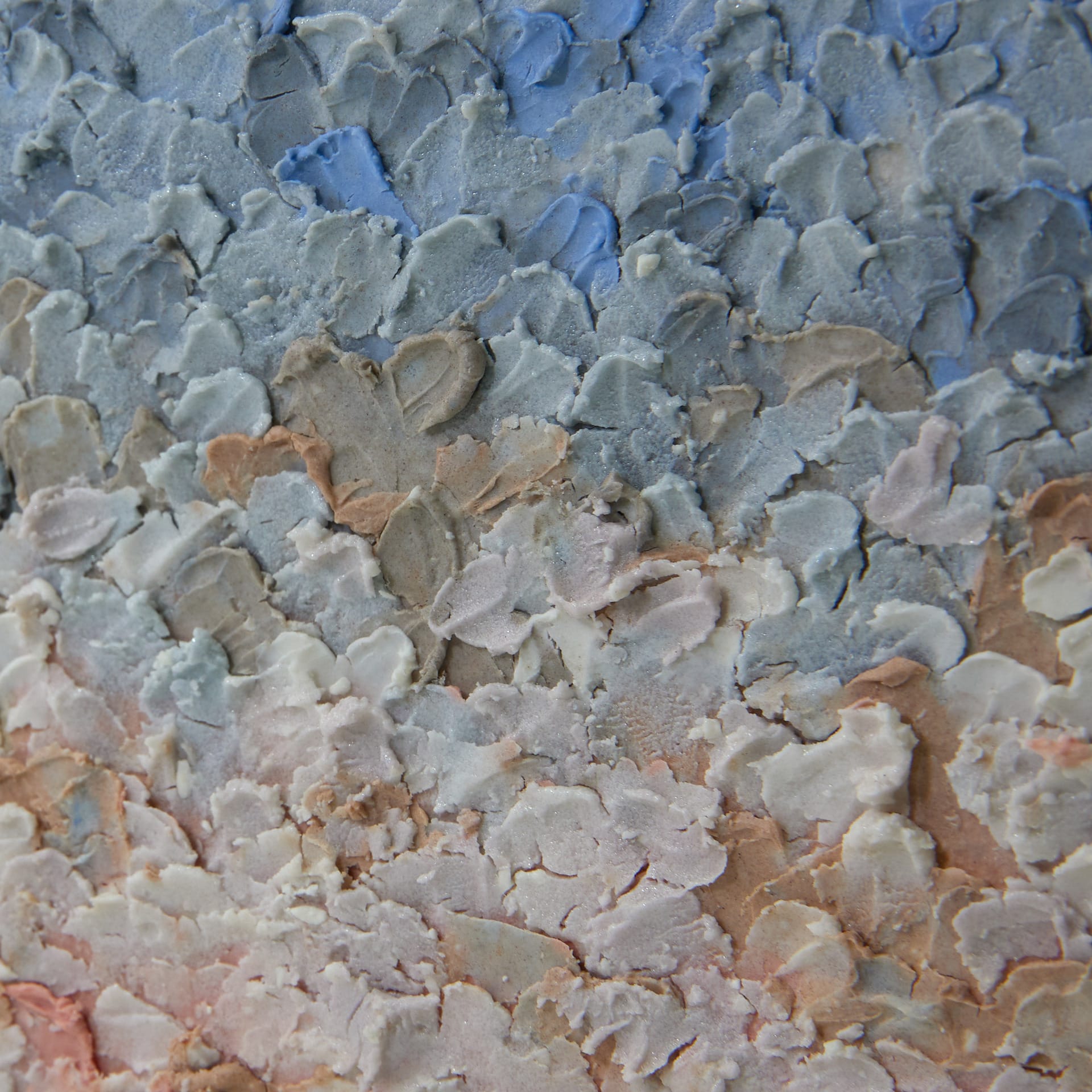 clay and glaze texture with sky blue, lilac and pale pink colours.