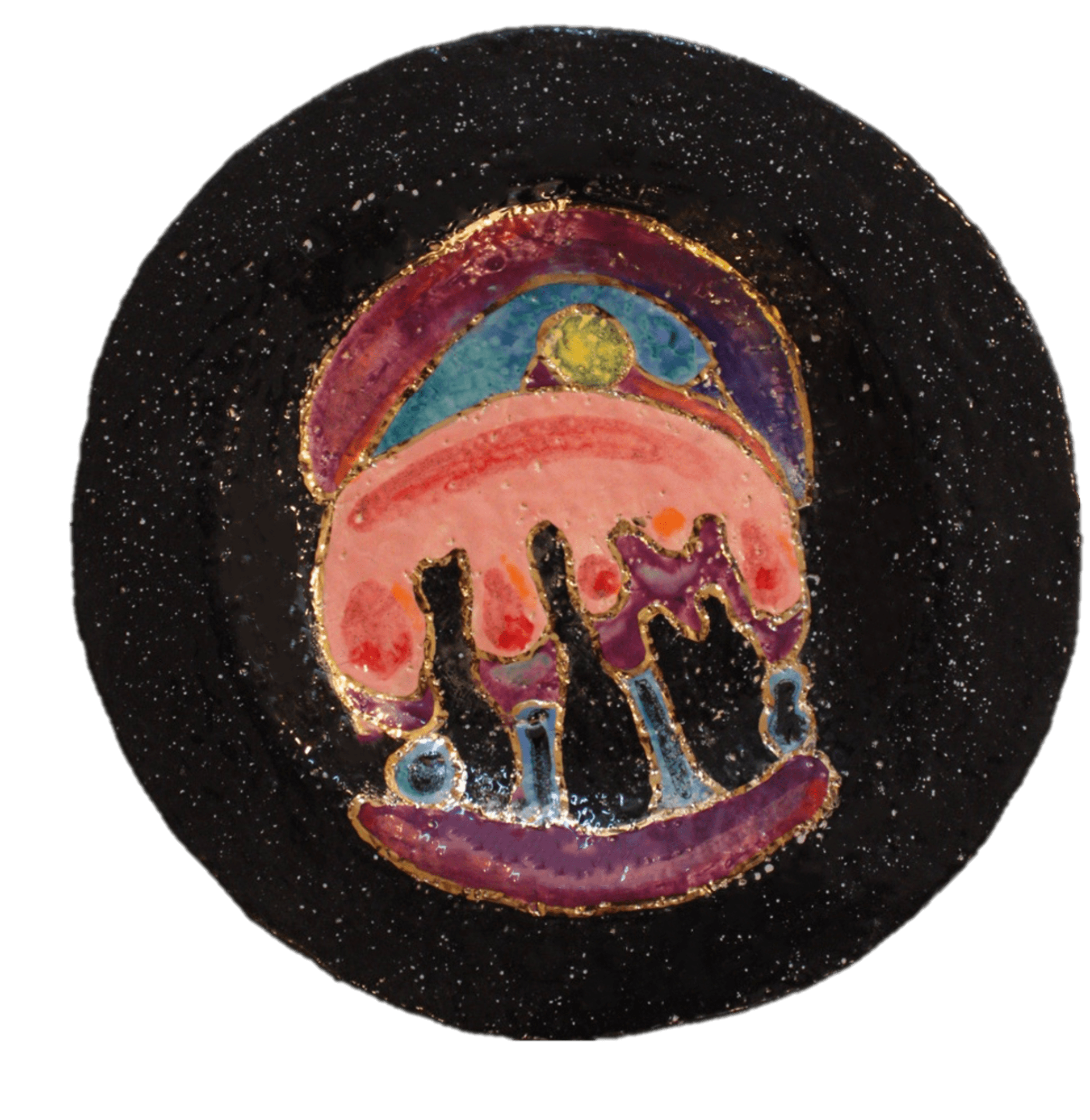 Totenpass, glazed earthenware plate, 2020