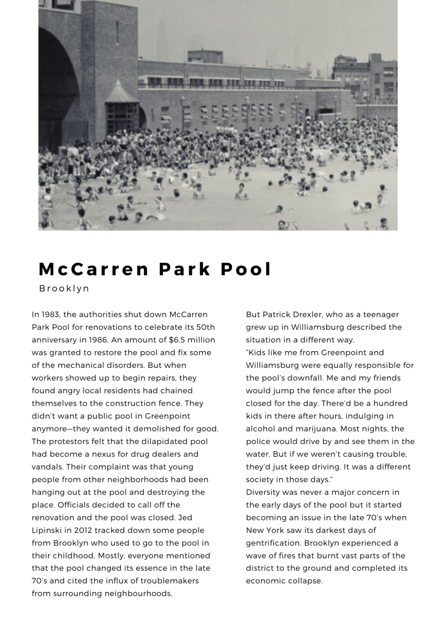 Image: McCarren Park Pool in 1938