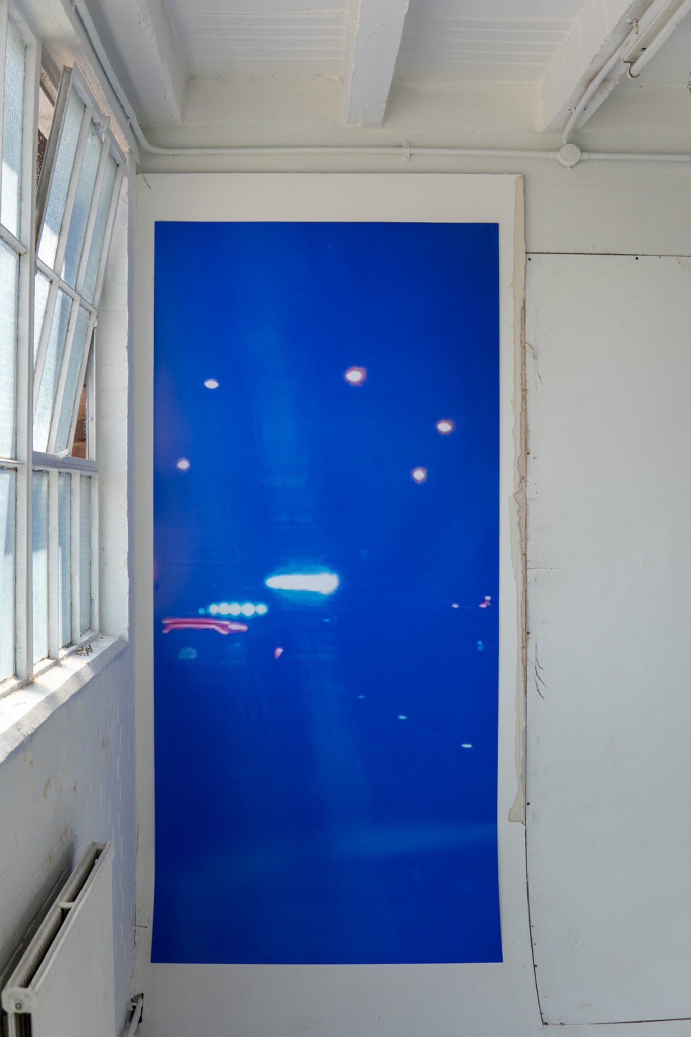 Mounted on wall print size: 200cm x 100cm, title: UFO