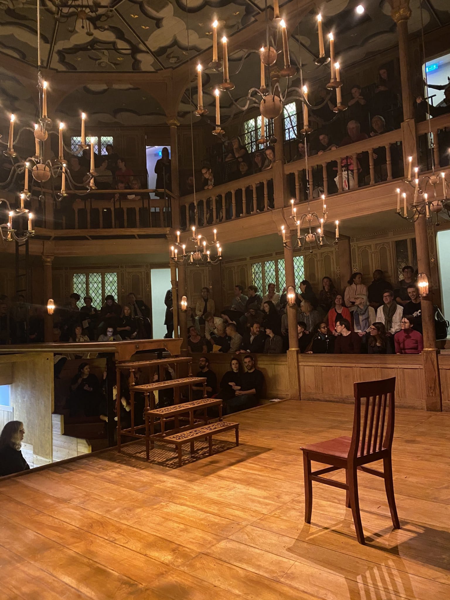 Chair on stage at Shakespeare's Globe