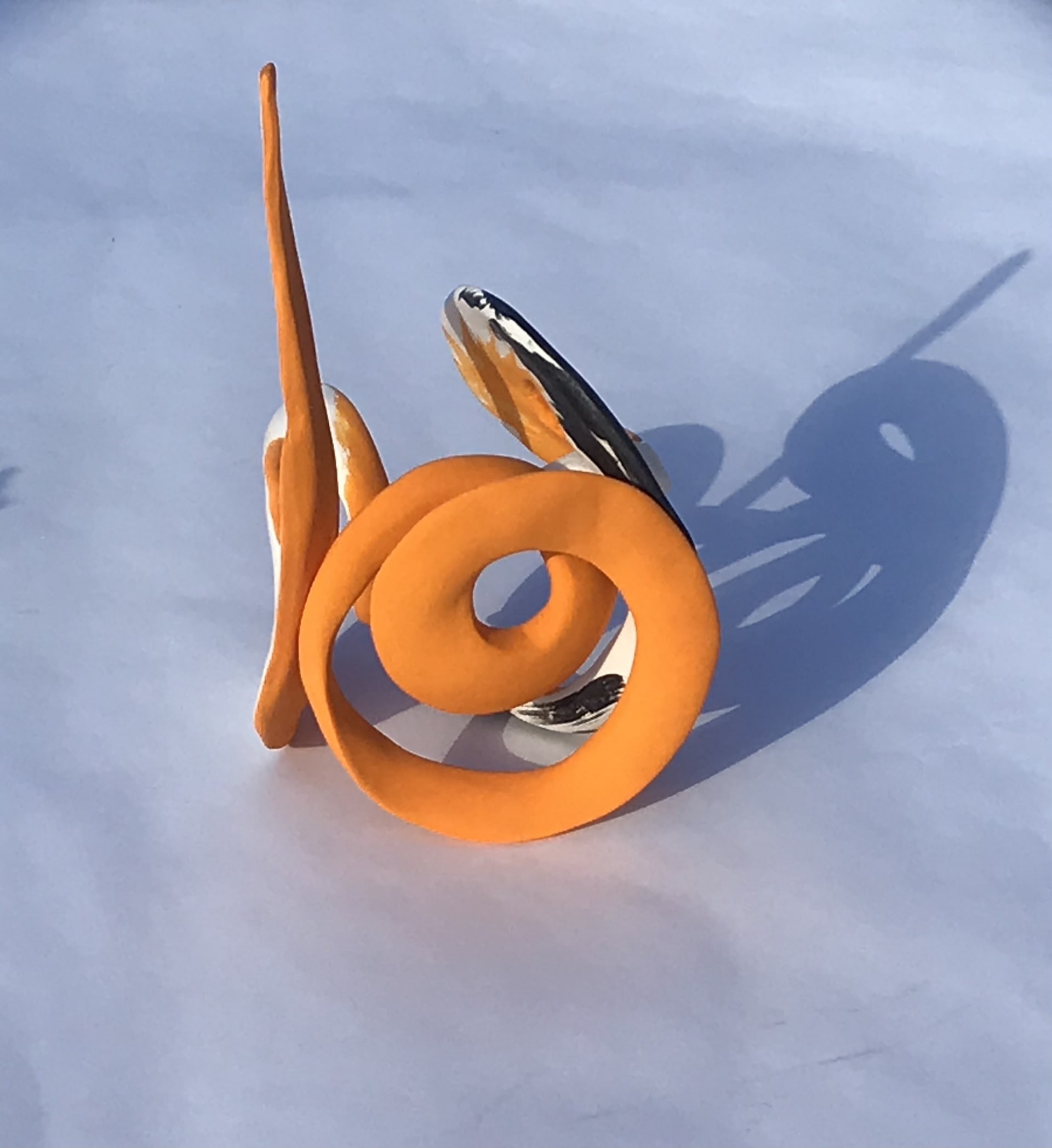 'Orange Twist' Small 15cm3. porcelain