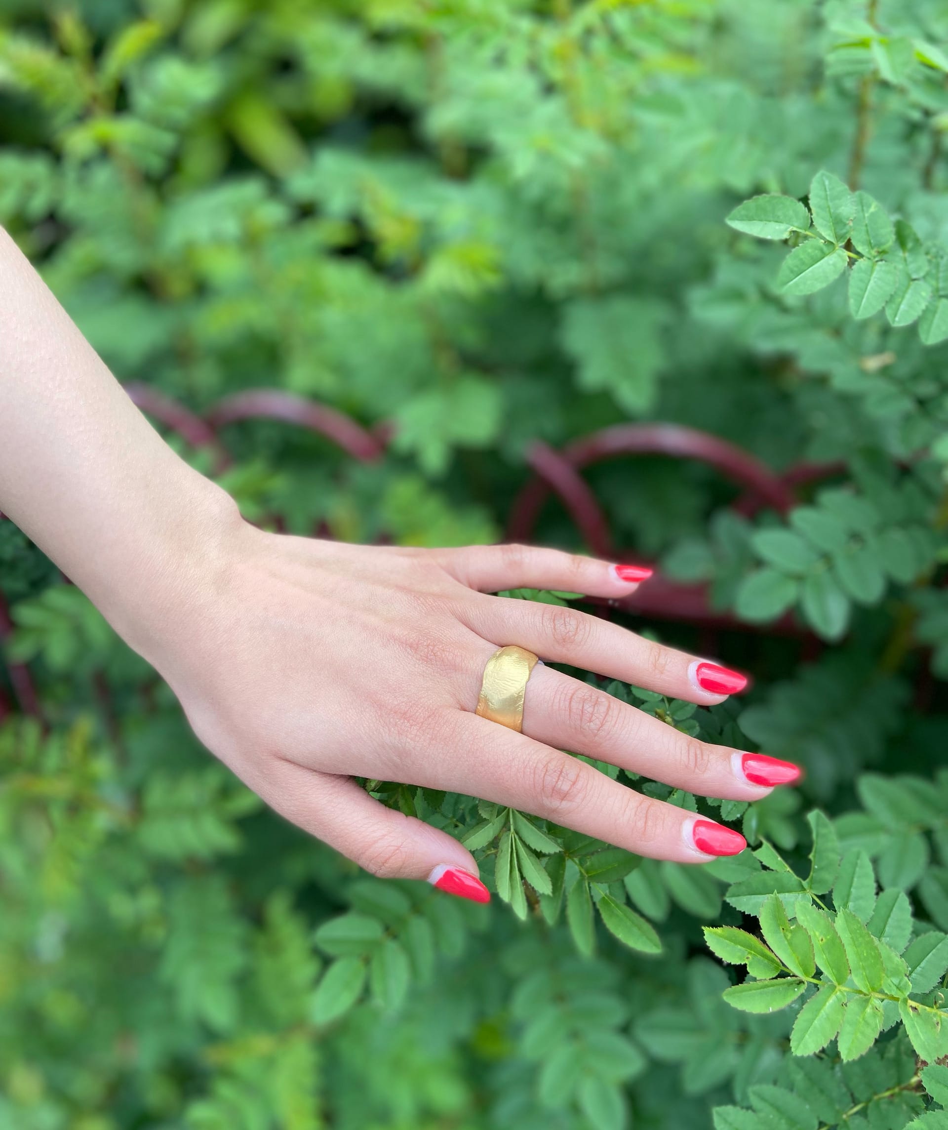 Fingerprint , Gold plated sterling silver.