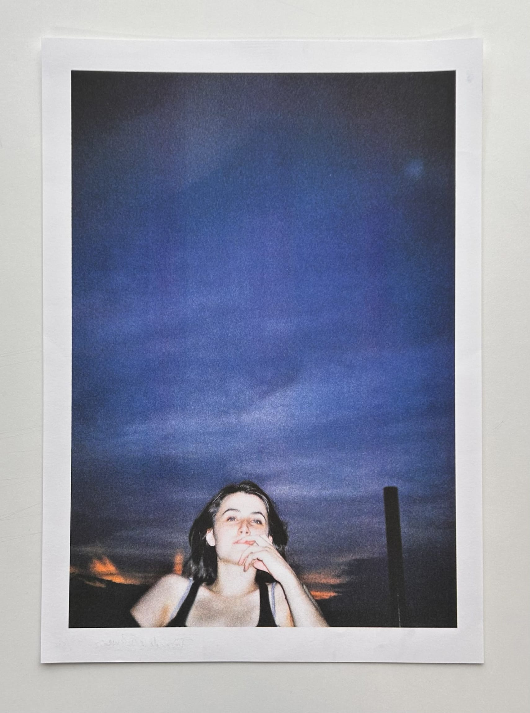 my beautiful friend in front of the sunset on a roof in Brooklyn