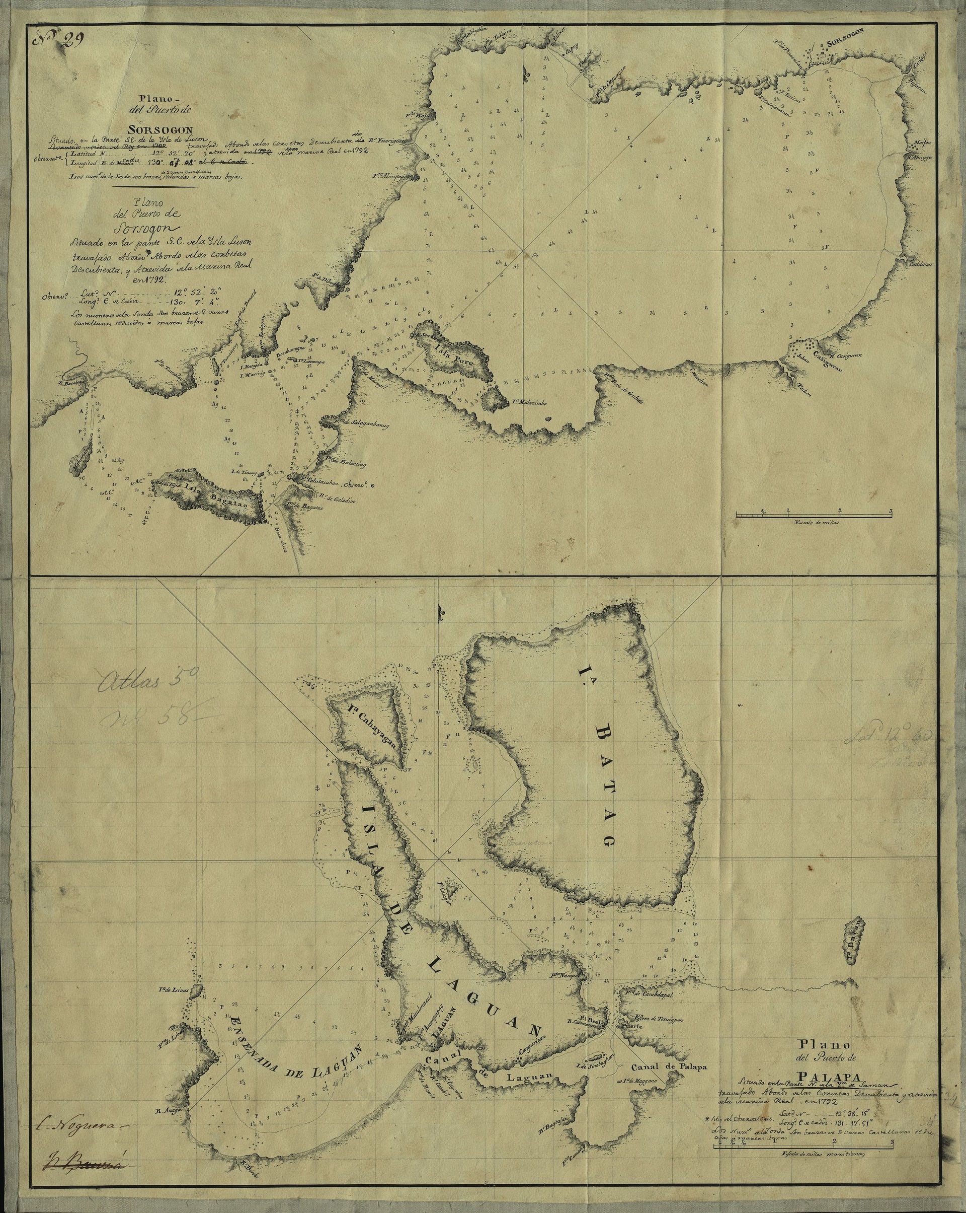 Plano del Puerto de Sorgoson & Plano del Puerto de Palapa