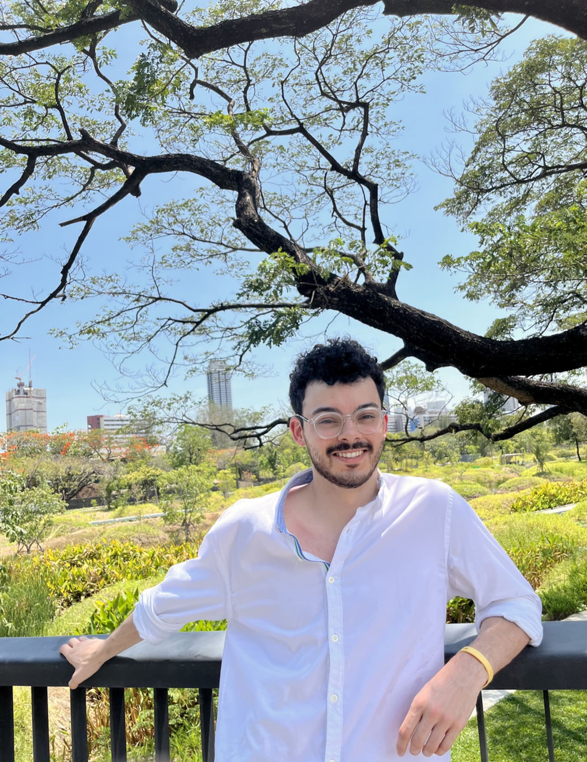 Photograph of Nathan within nature, a Green Park, in Thailand