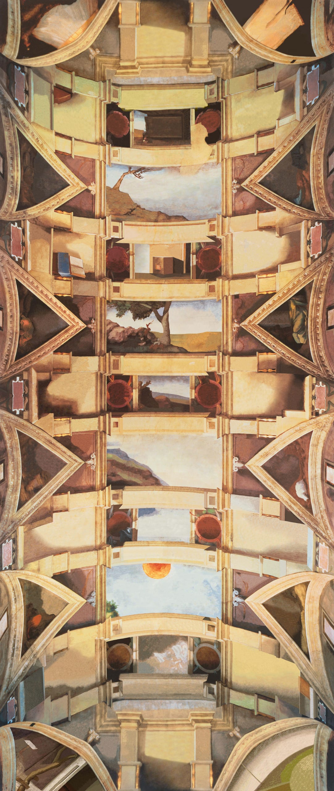 I used Photoshop to erase all the figures in a reproduction of Michelangelo’s Sistine Chapel ceiling fresco.