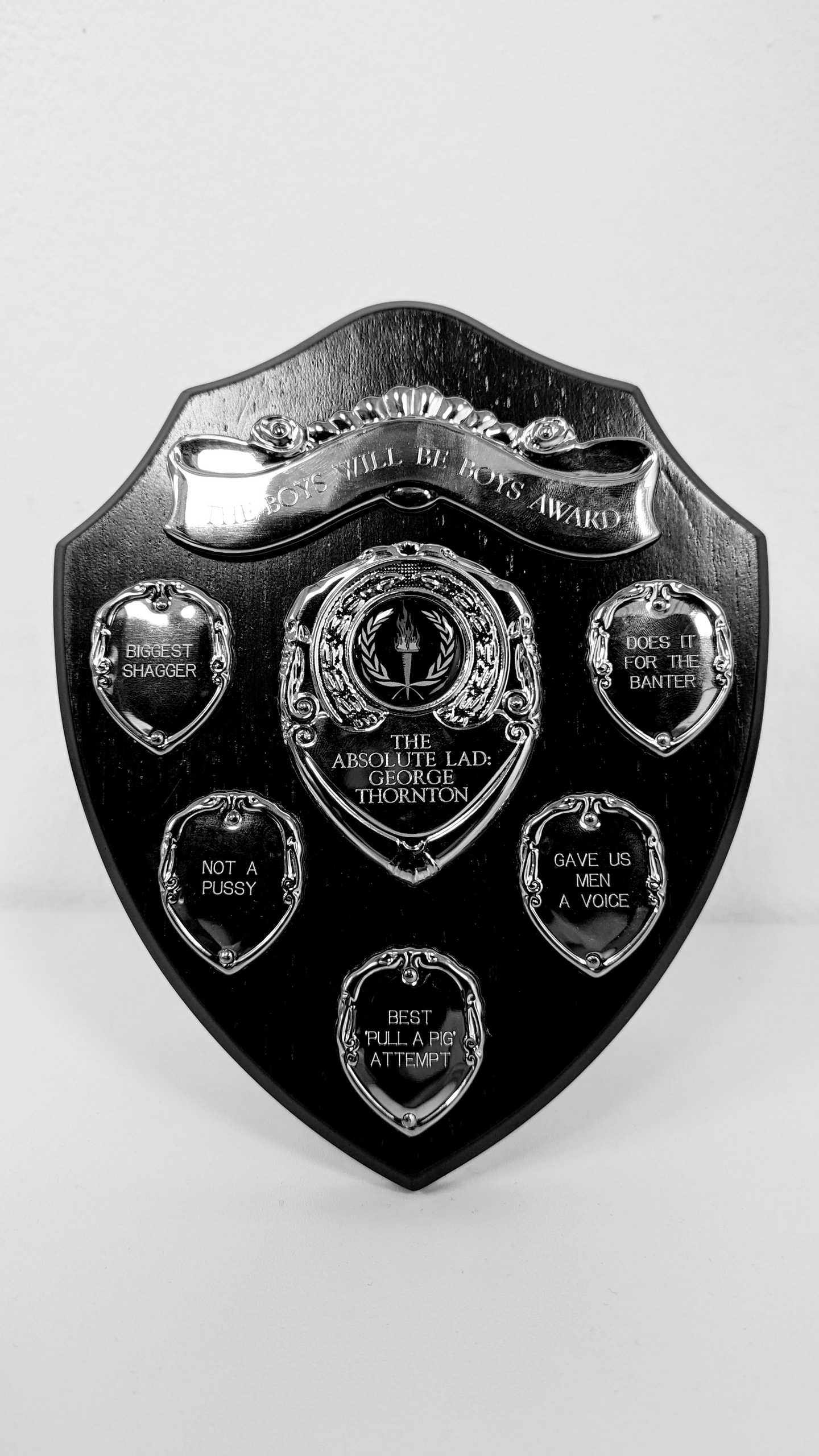 The ‘Boys will be Boys’ Award - satirically dedicated to congratulating machoism using ‘playground chat’.
