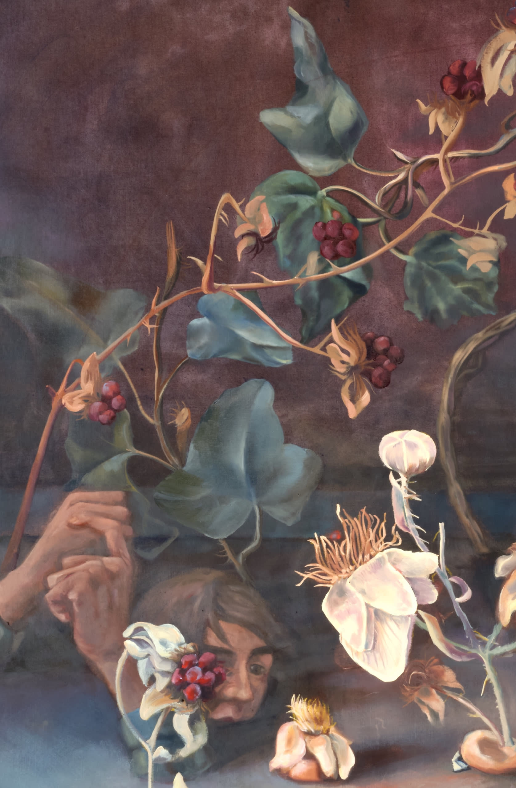 still life with blackberry and nettle, detail 2