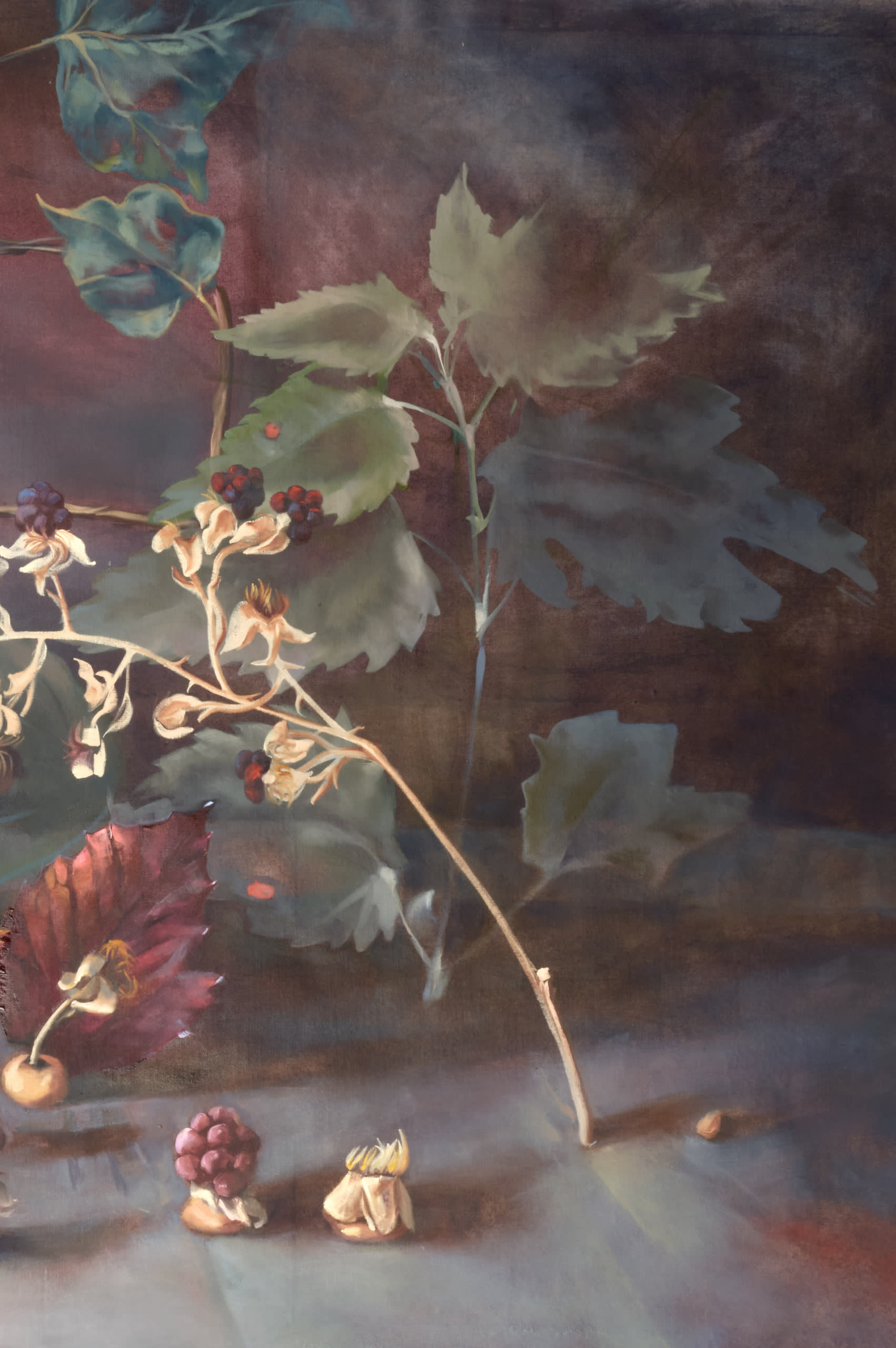 still life with blackberry and nettle, detail