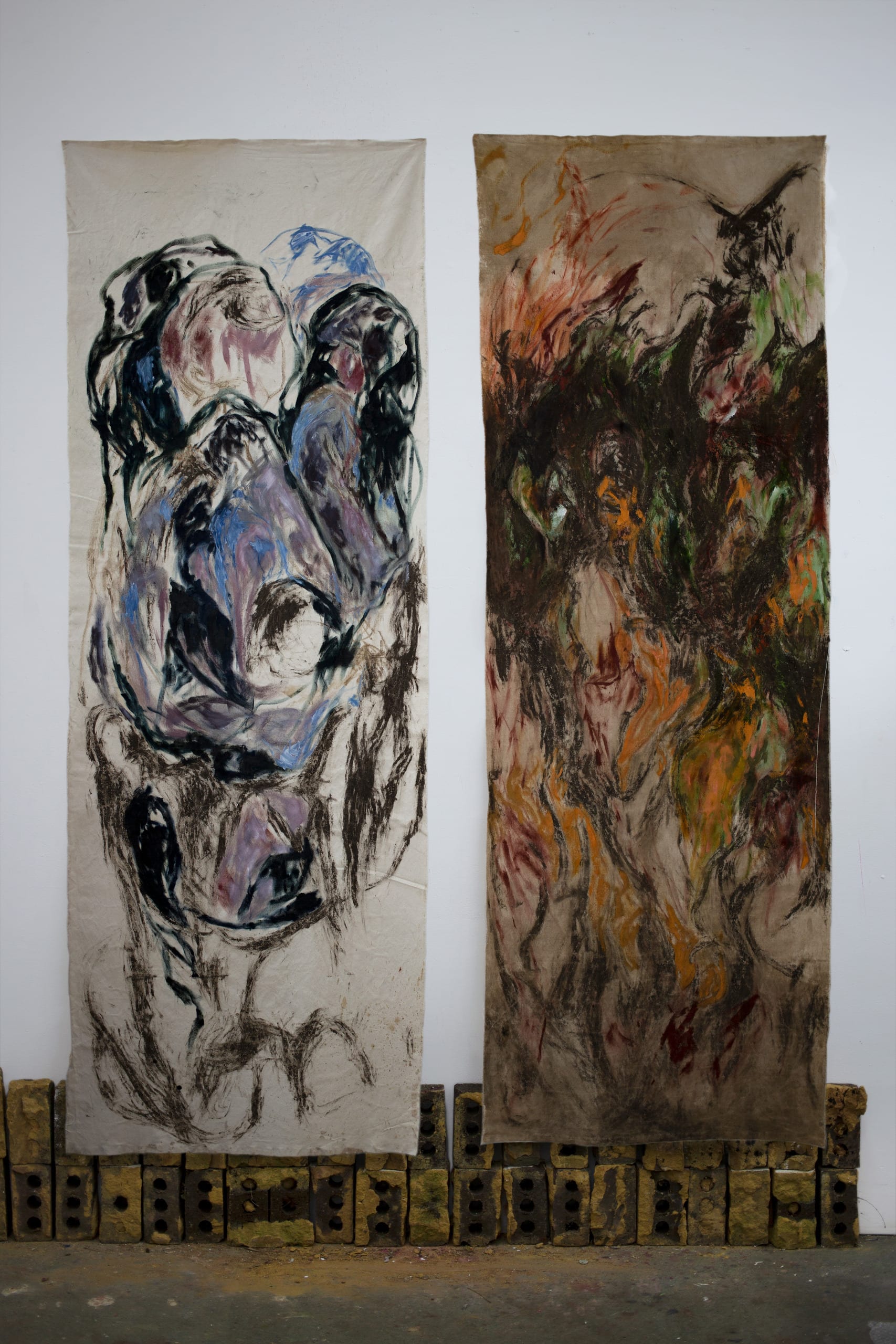 stained tapestry; diptych 