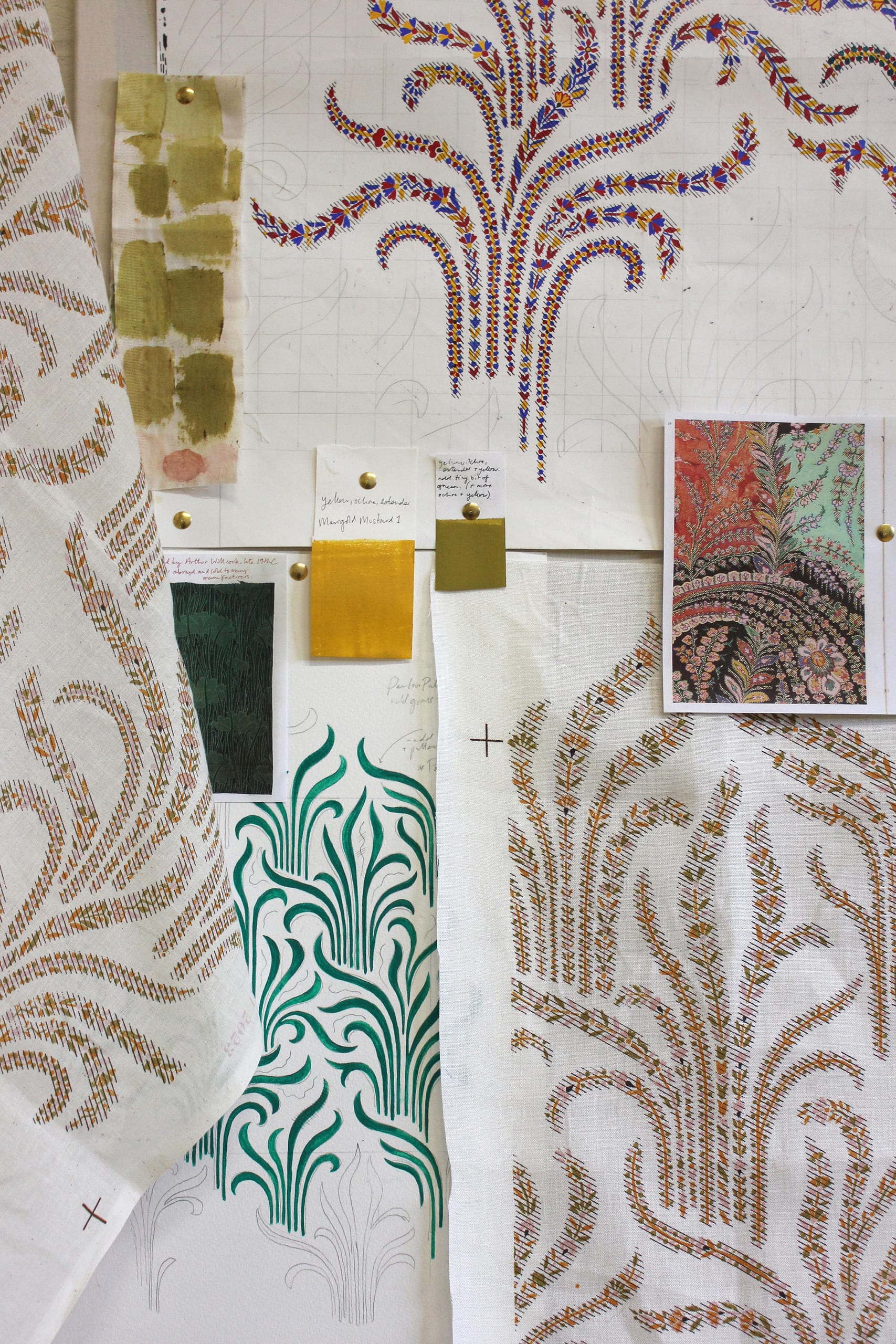 Mood board of Ellen Merchant's 'Wild Grass' design