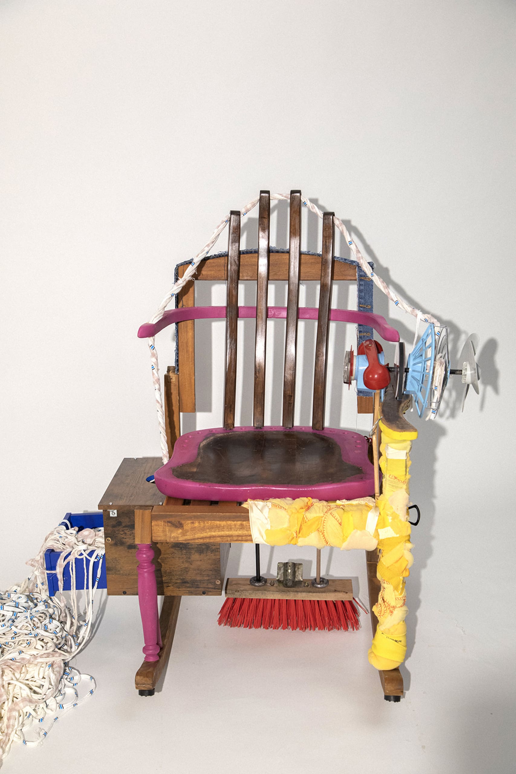 the photo of the yarn spinning rocking chair