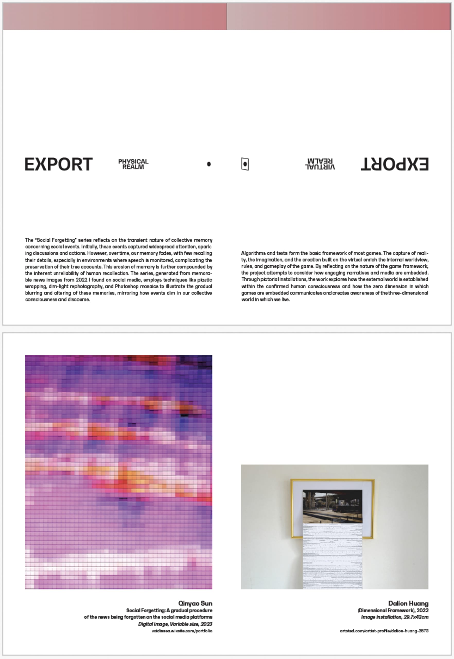 Examples of the works exhibited on <(PLEASE) DO NOT DISTURB> Publication