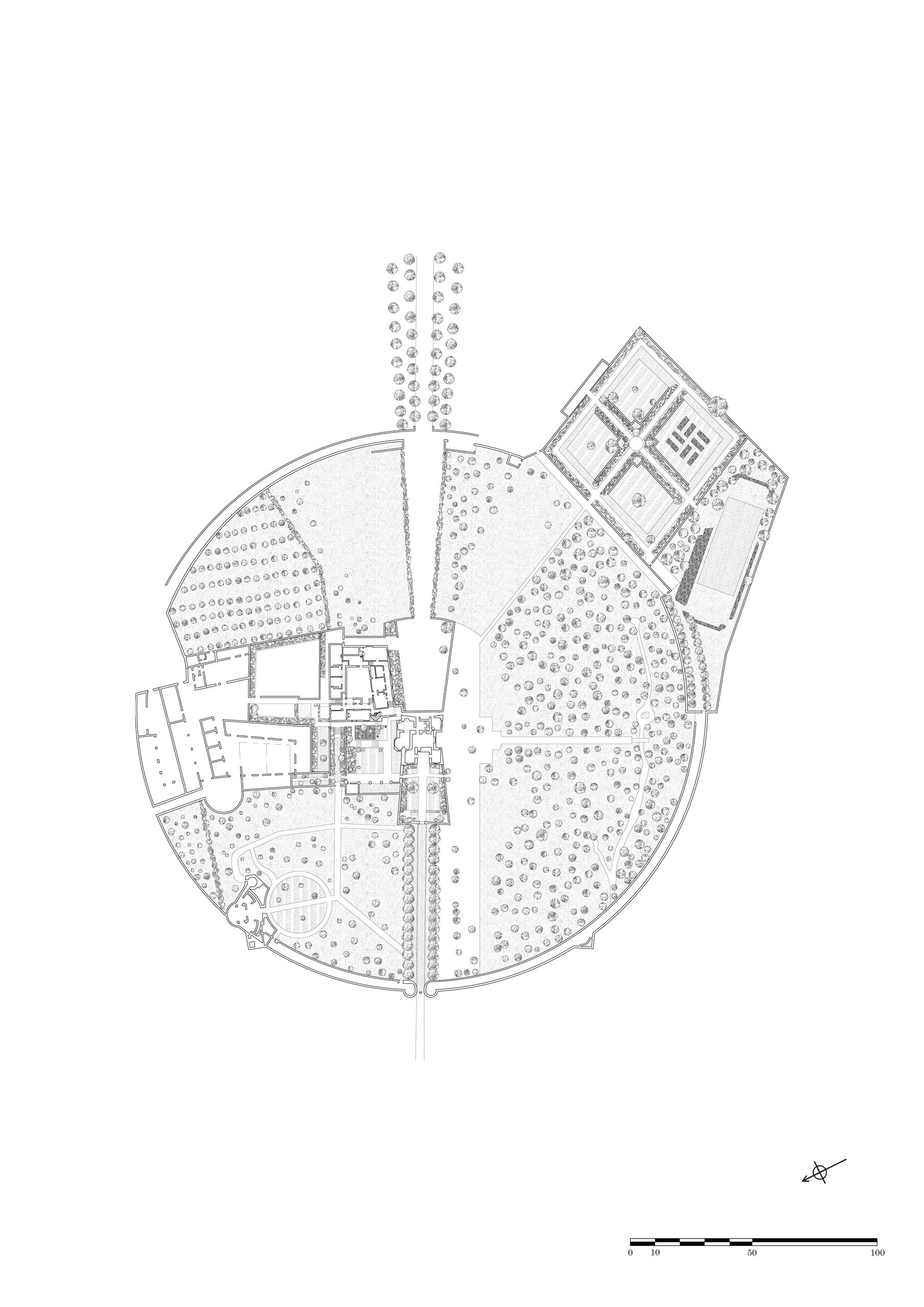 Plan drawing of Lambay Castle, 1:1250 at A3, own work.