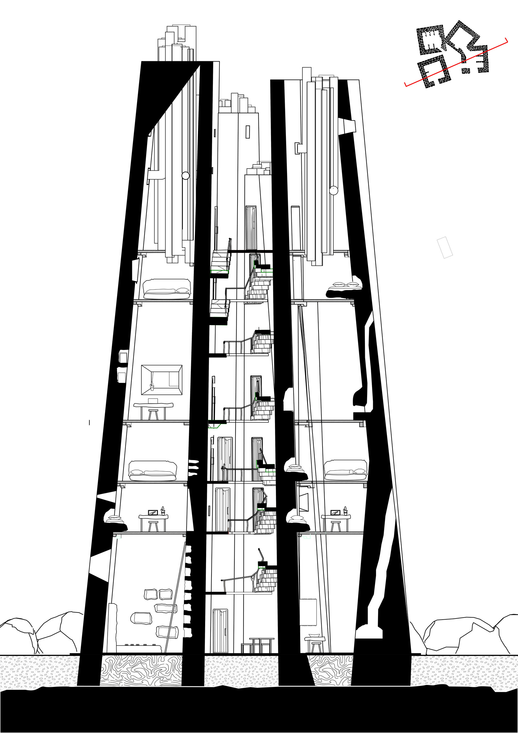 Section of a typical cluster