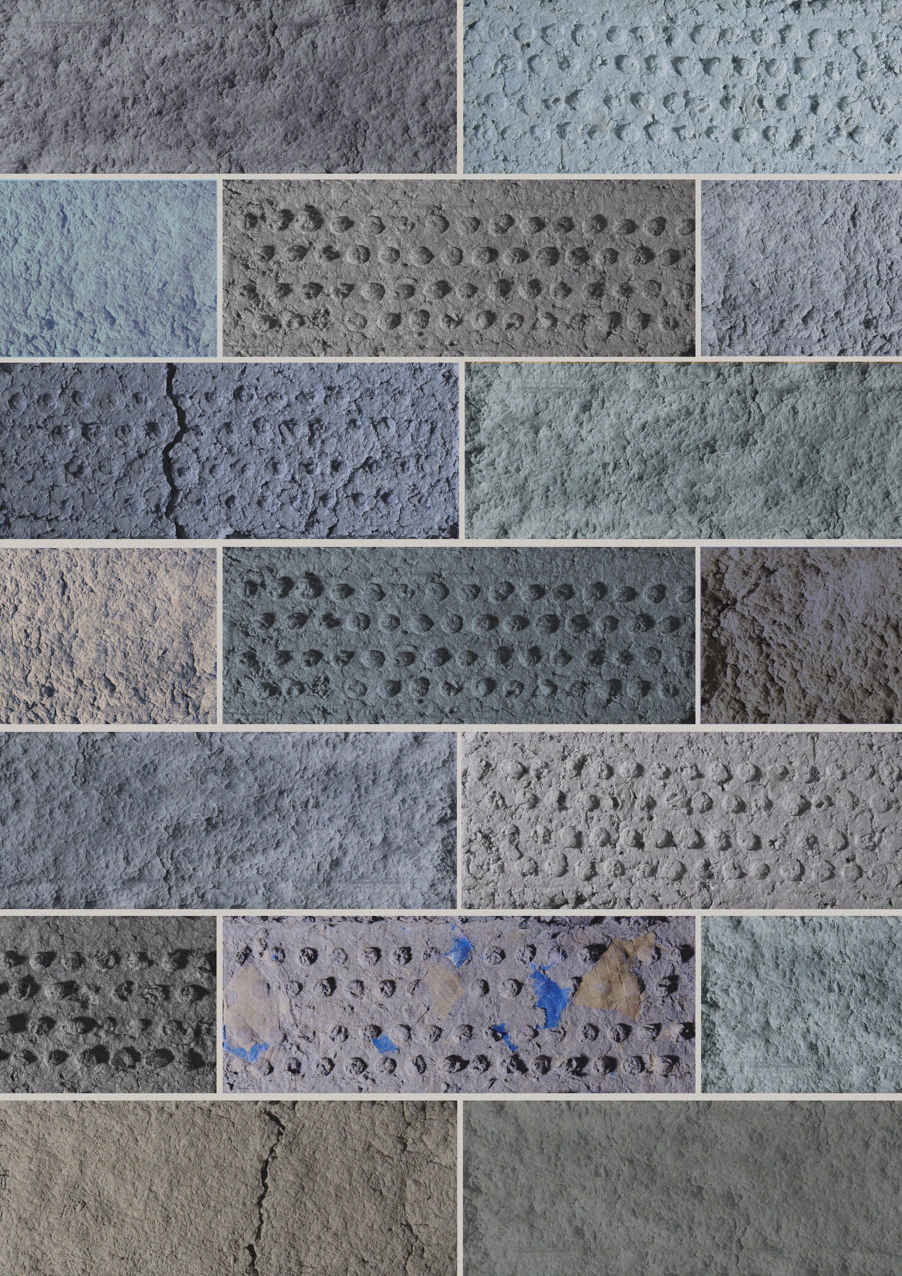 collage of different brick colours and textures