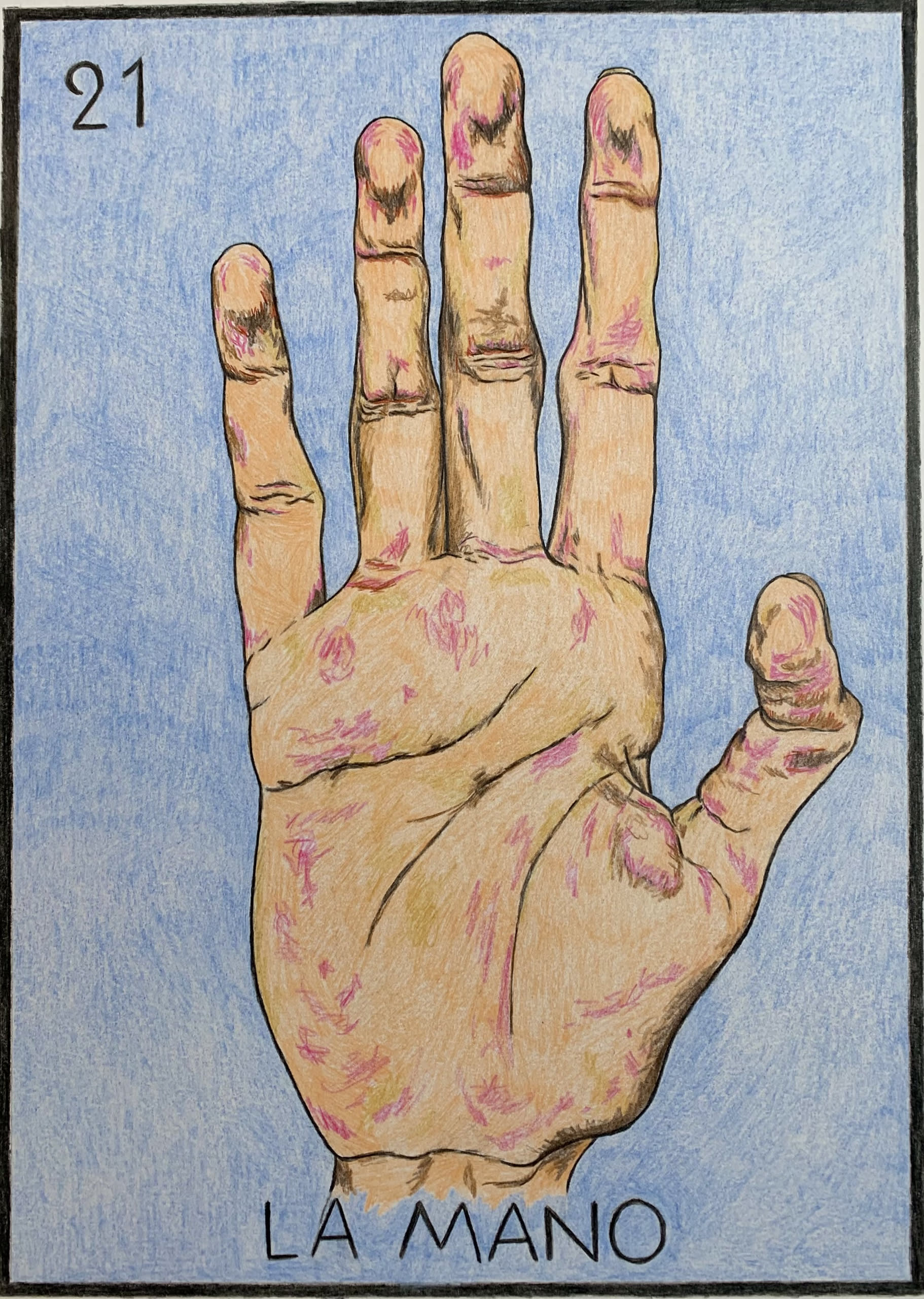 Colour drawing of "la mano"