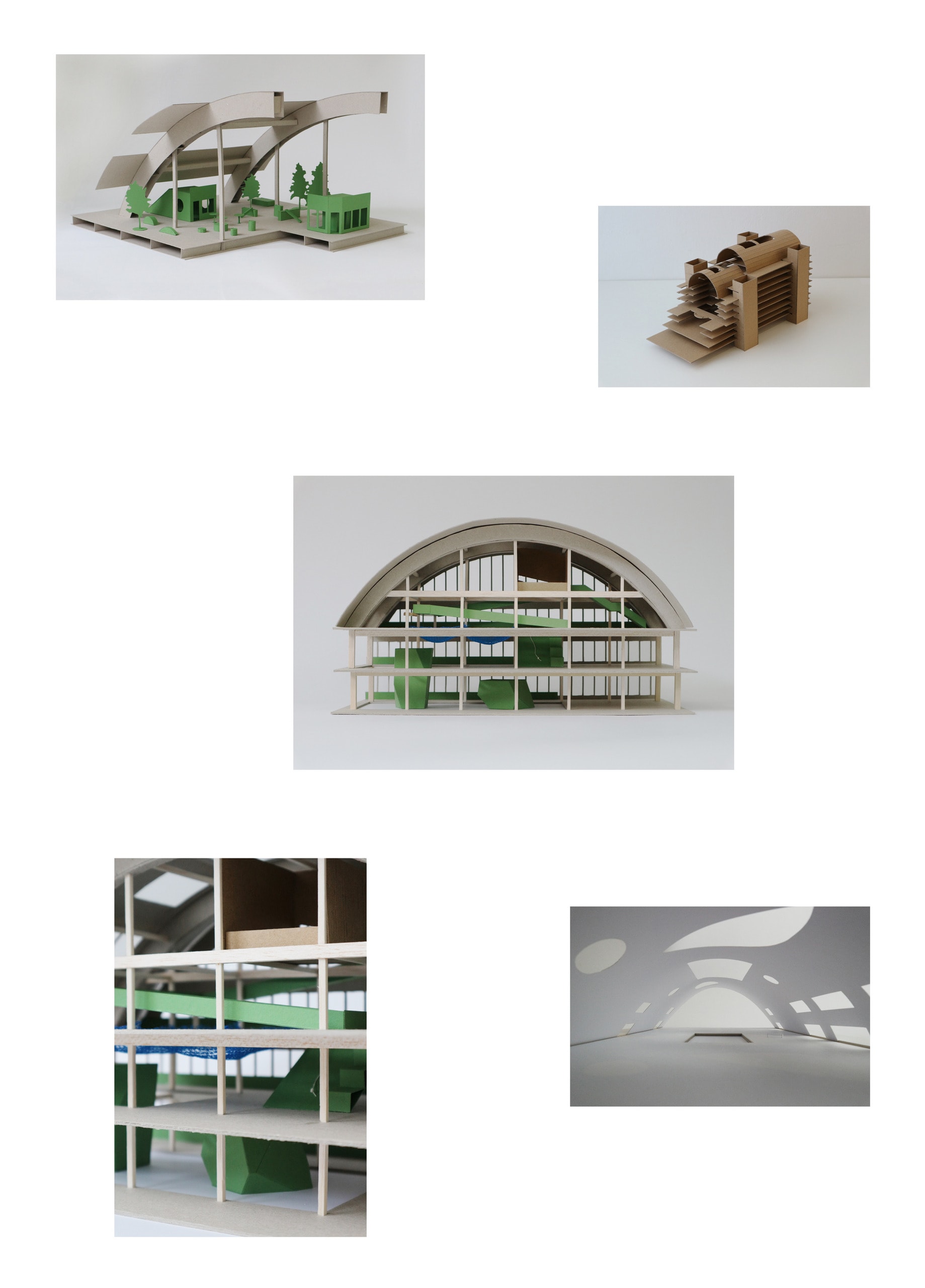A recreational area spans multiple floors via specific cuts