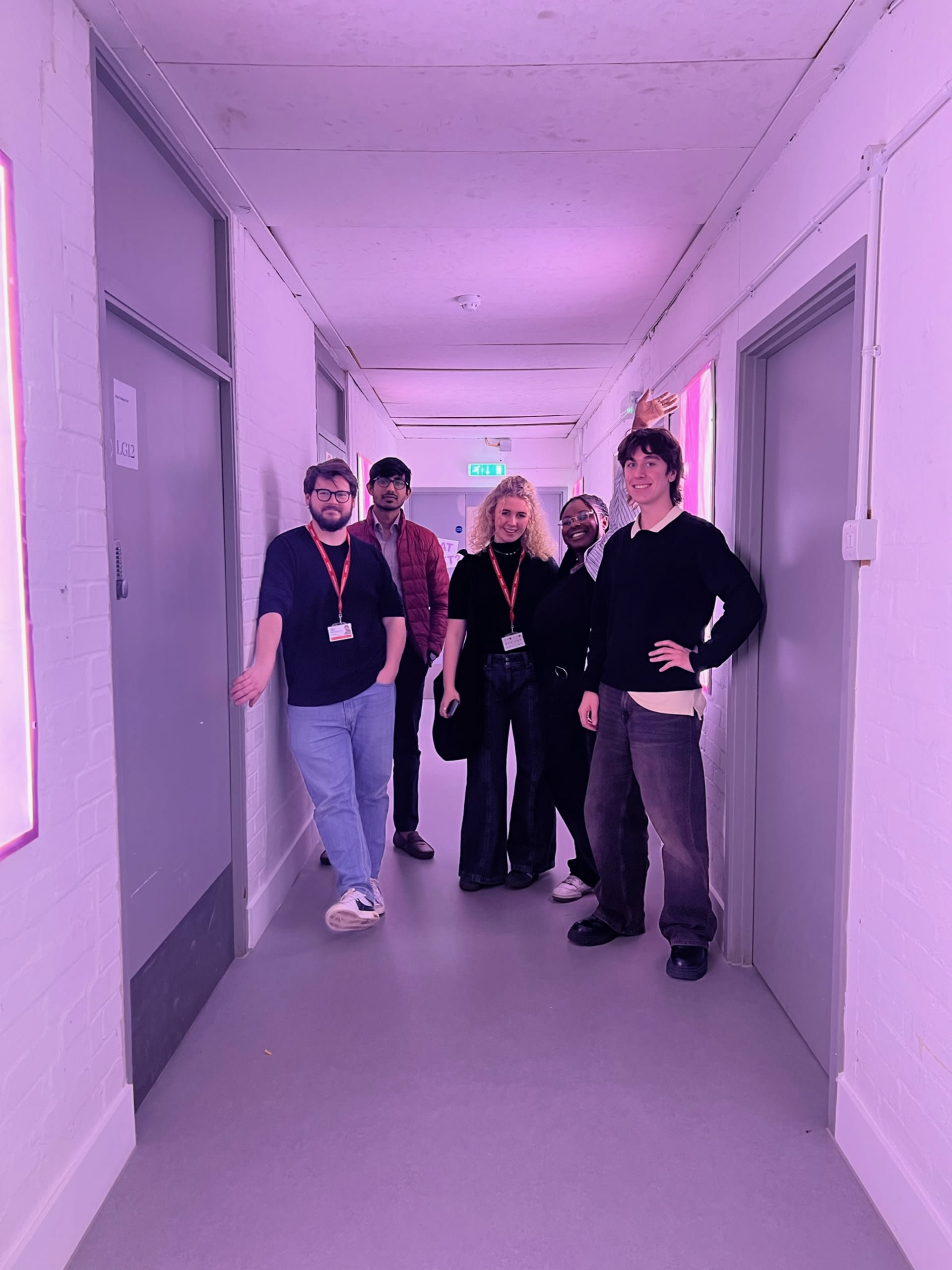 group in corridor