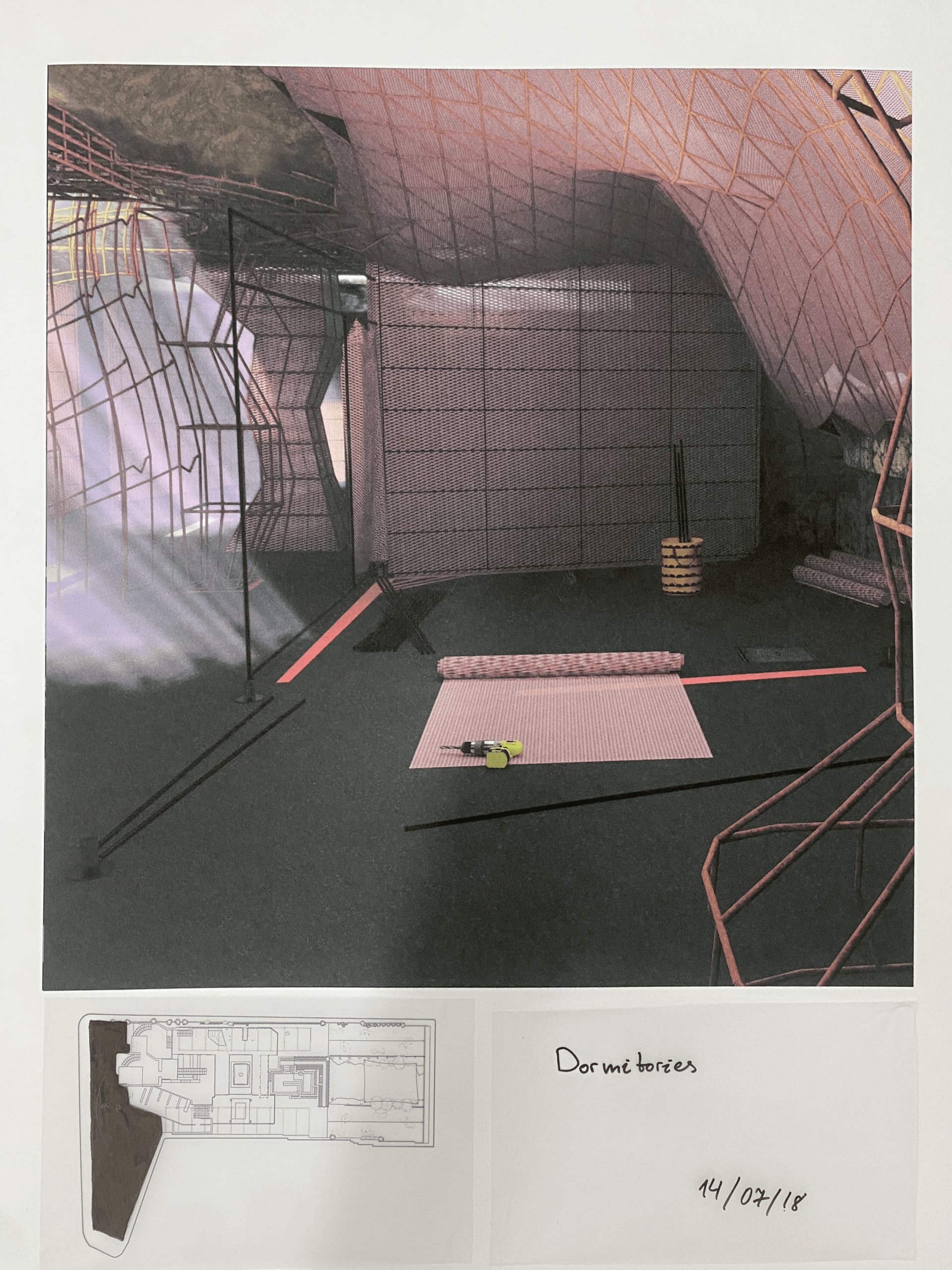 The dormitories is one of the spaces which highlights the heterogenous spirit of the complex. Pushing what pre-prescribed housing would entail, the space embraces what is unconventional for some.