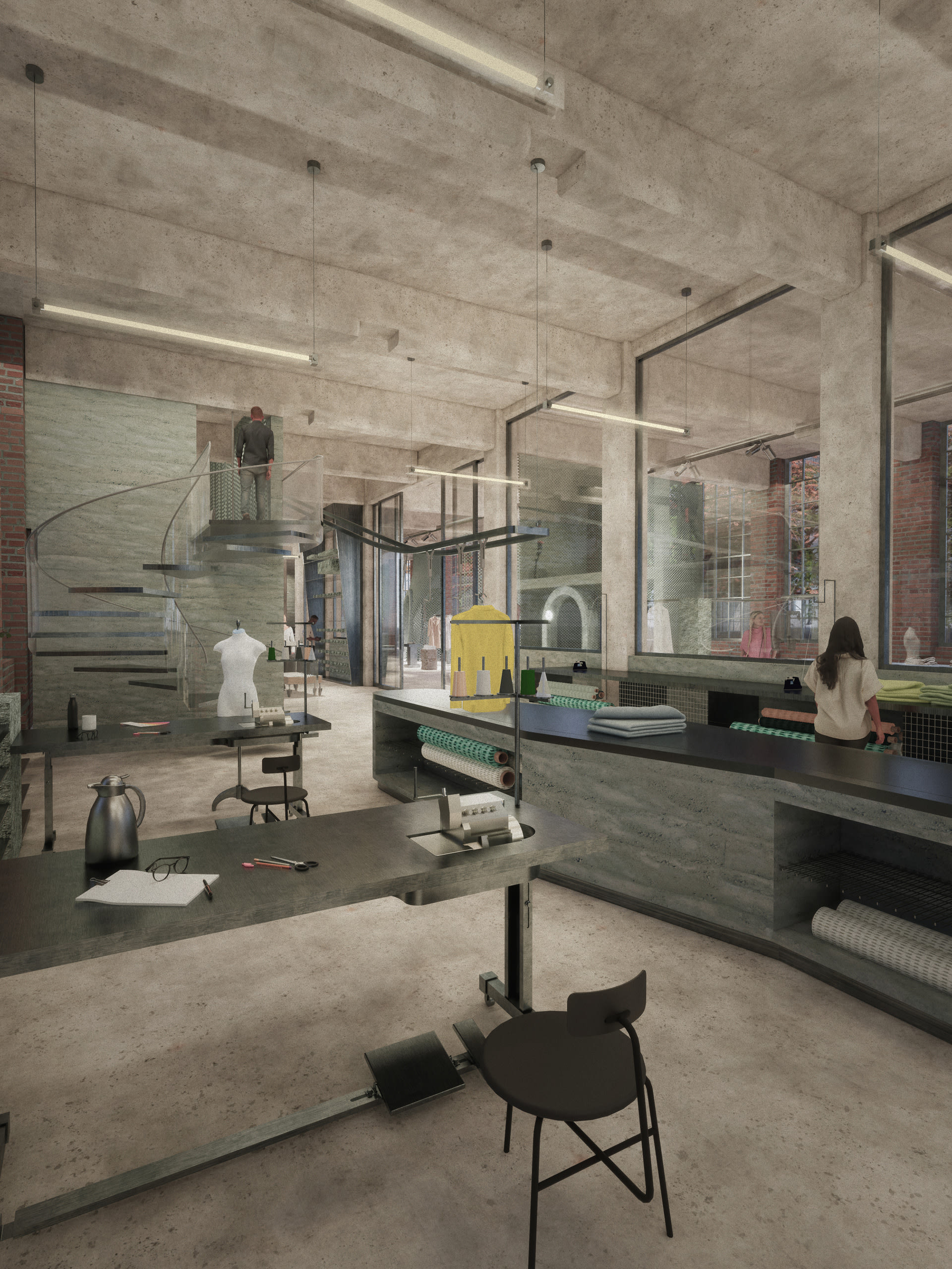 textile lab, render