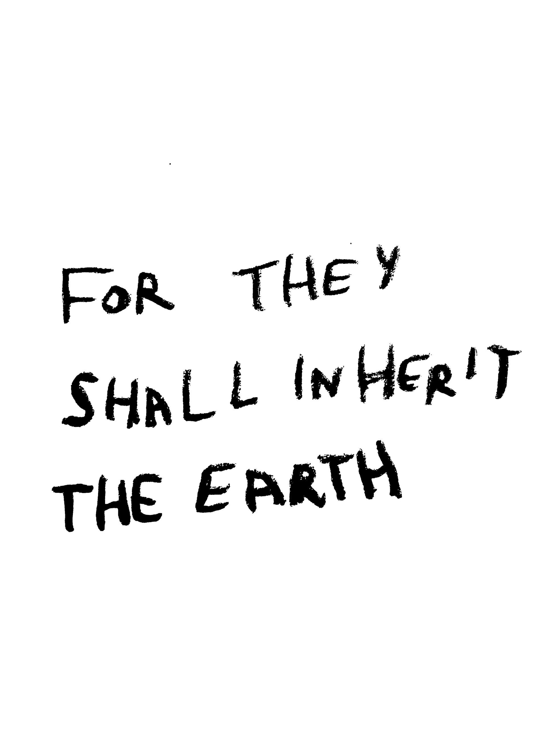 FOR THEY SHALL INHERIT THE EARTH