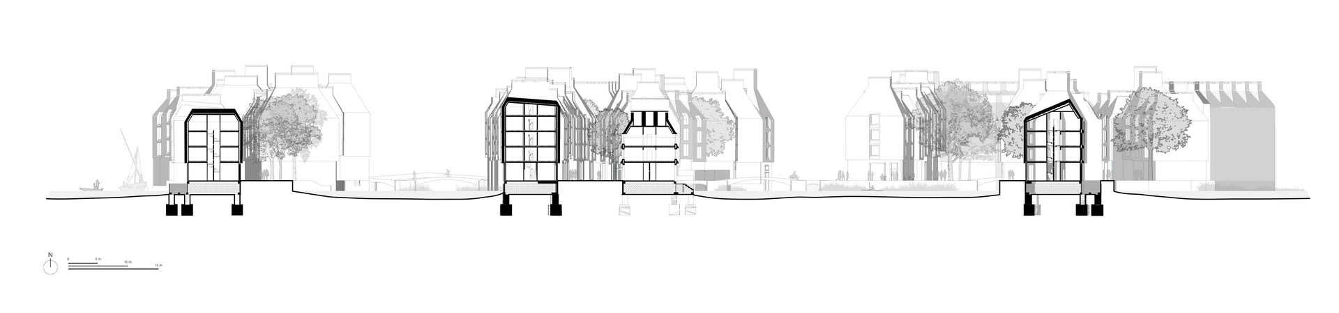 A long section through the settlement
