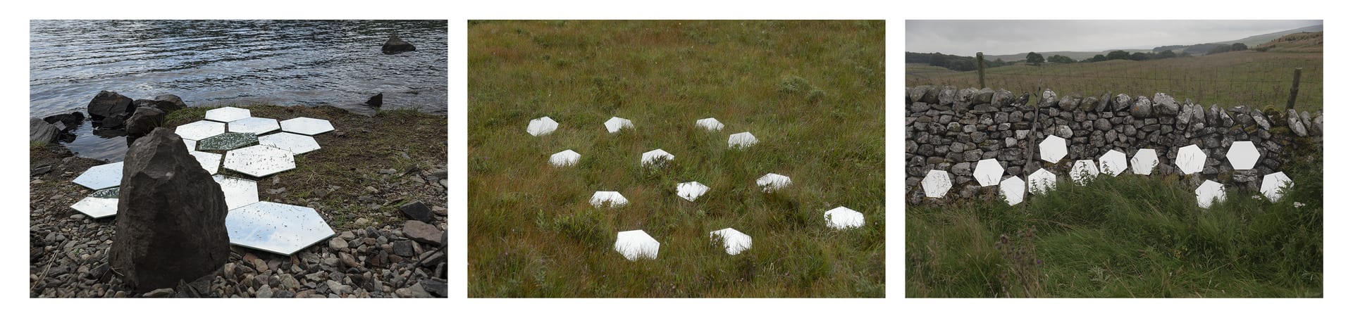 Digital print of 12 mirrors in the landscape 