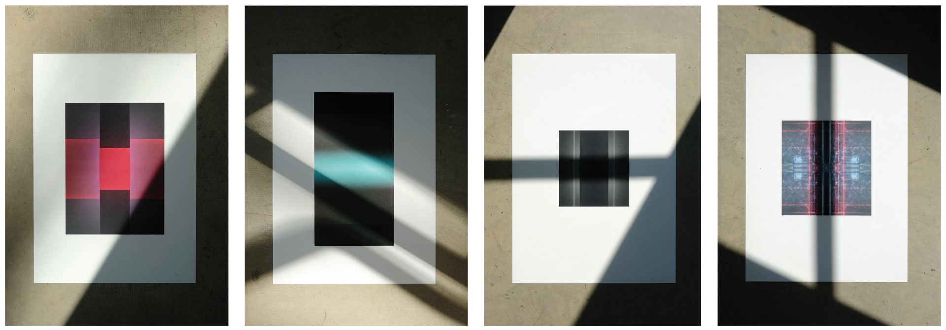 four images of abstract light compositions 