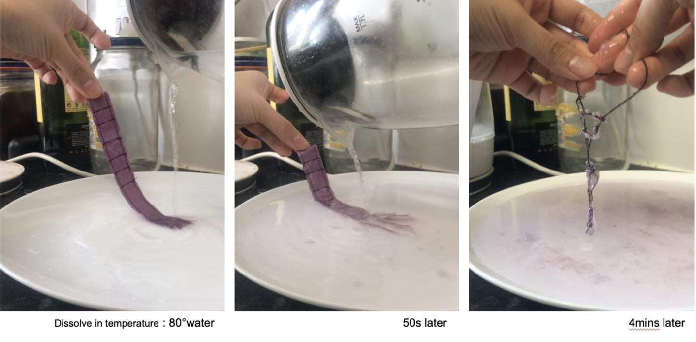 Bioplastic dissolve in hot water in 4mins