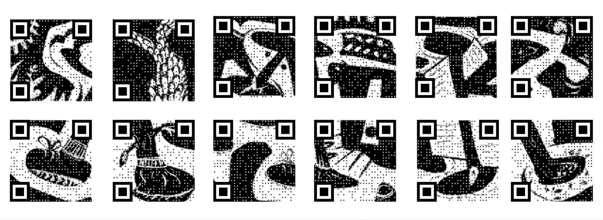 QR code for each small models in the large digital space.