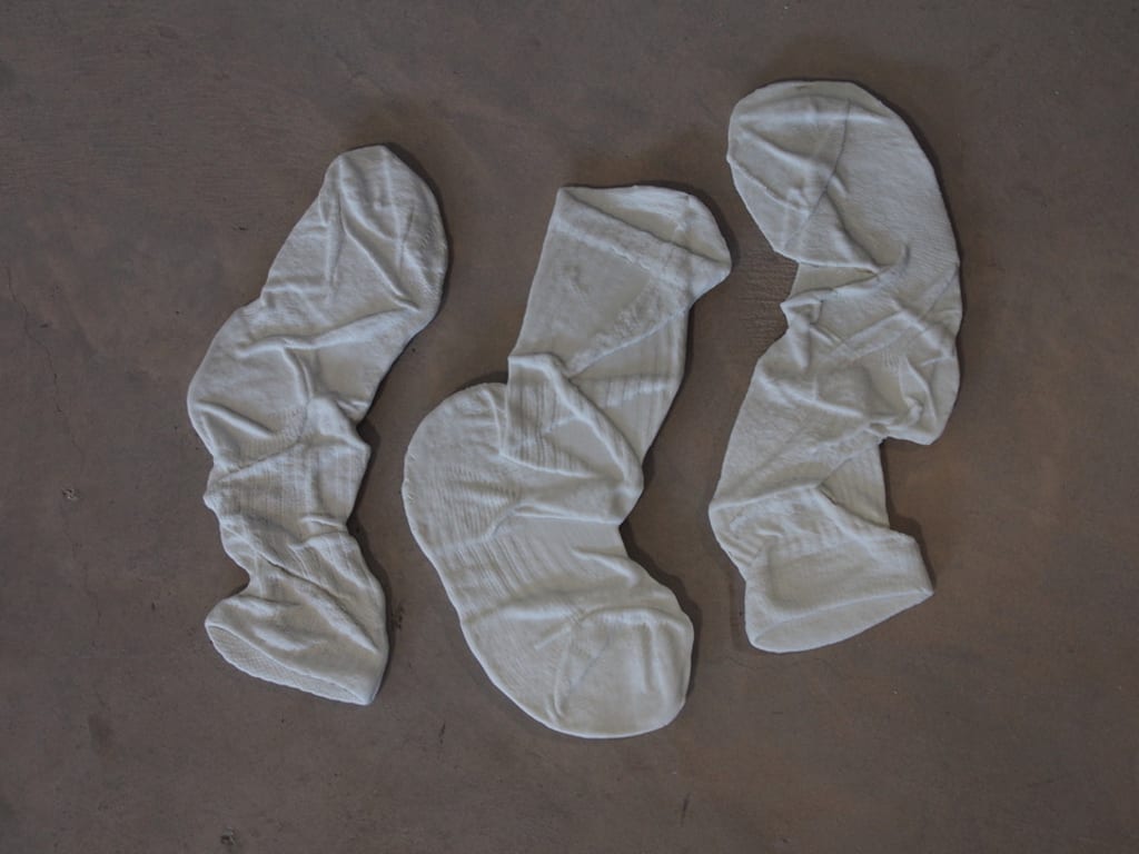 three ceramic socks