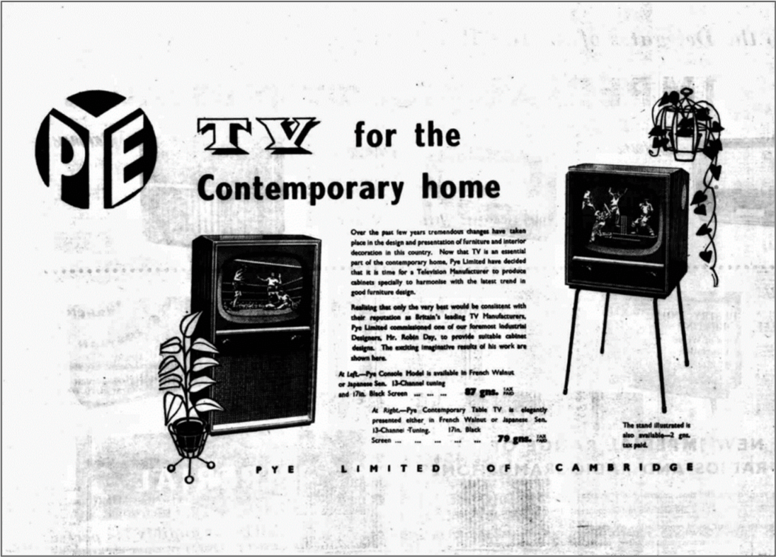 Magazine advert for a 1950s television.