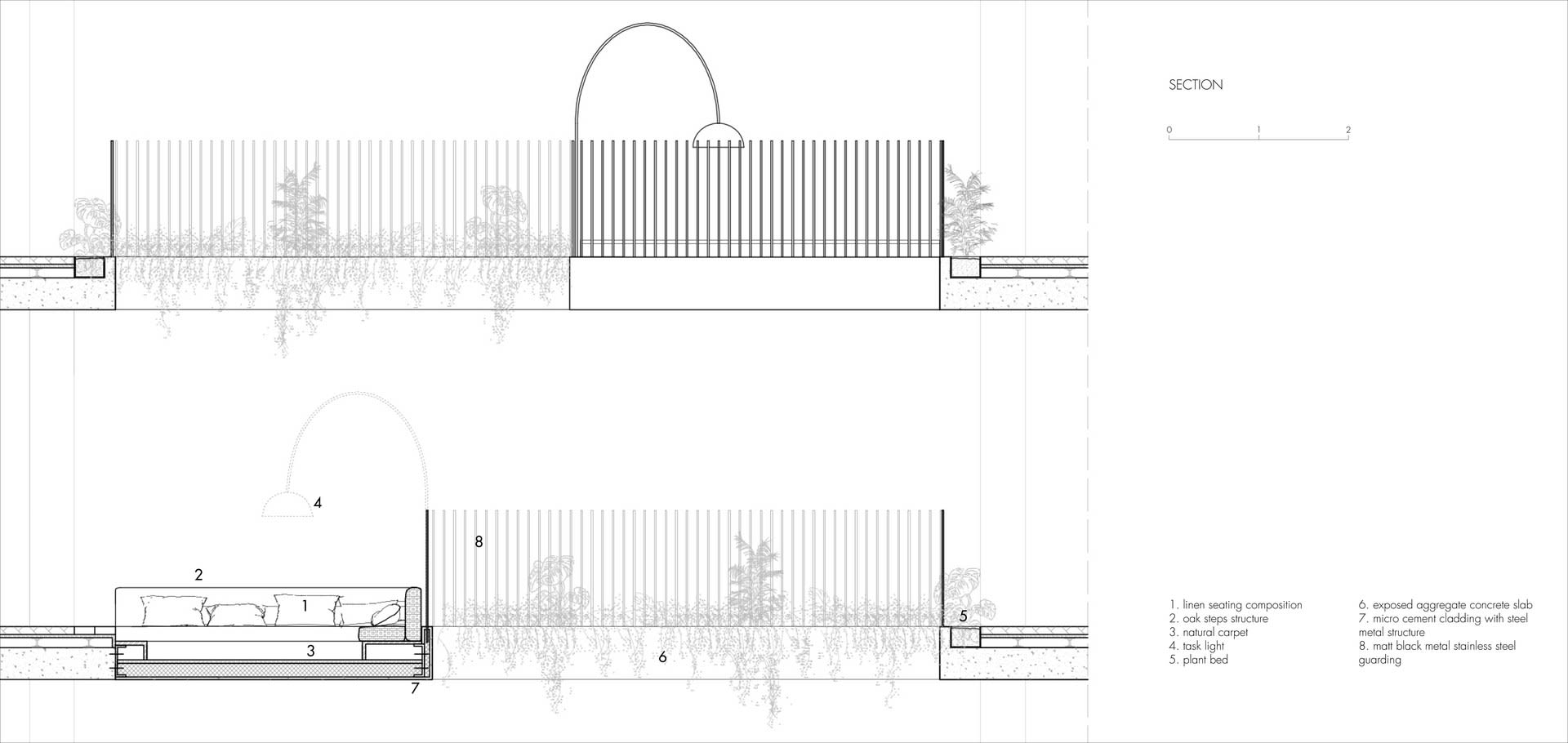 Conversation Pits: Section | Digital Drawing