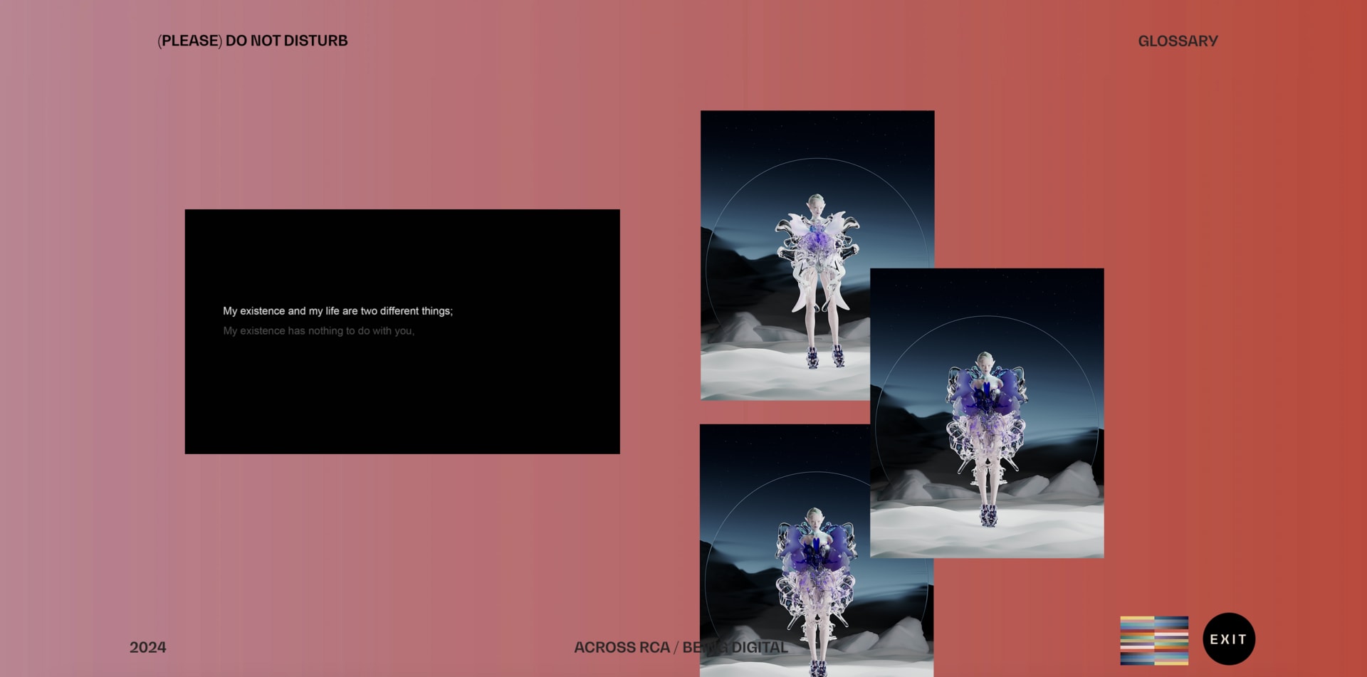 Examples of the artworks exhibited at <(PLEASE) DO NOT DISTURB>