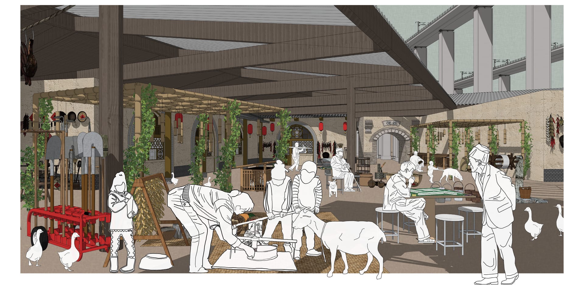 "A Corner Under The Viaduct - Collective Work And Rest Under The Roof"