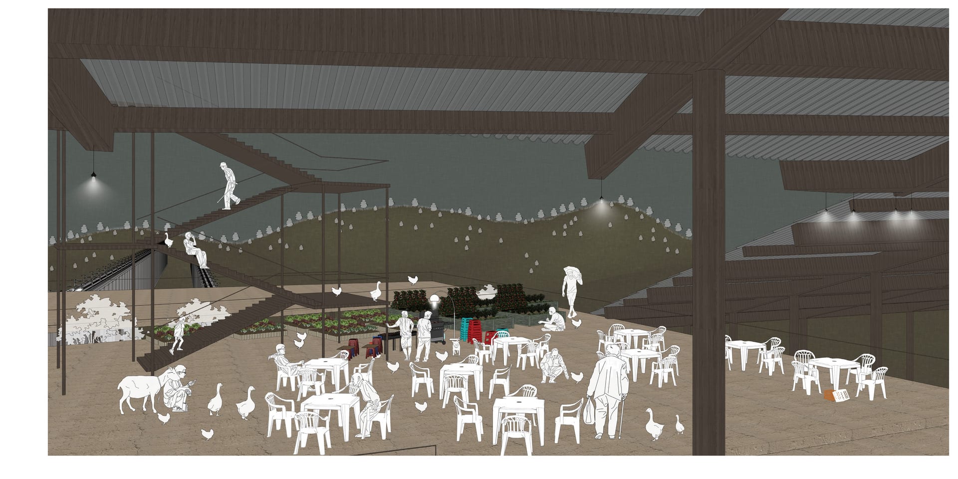 "Enjoy The Evening By Shuttling Between The Two Platforms Under The Roof"